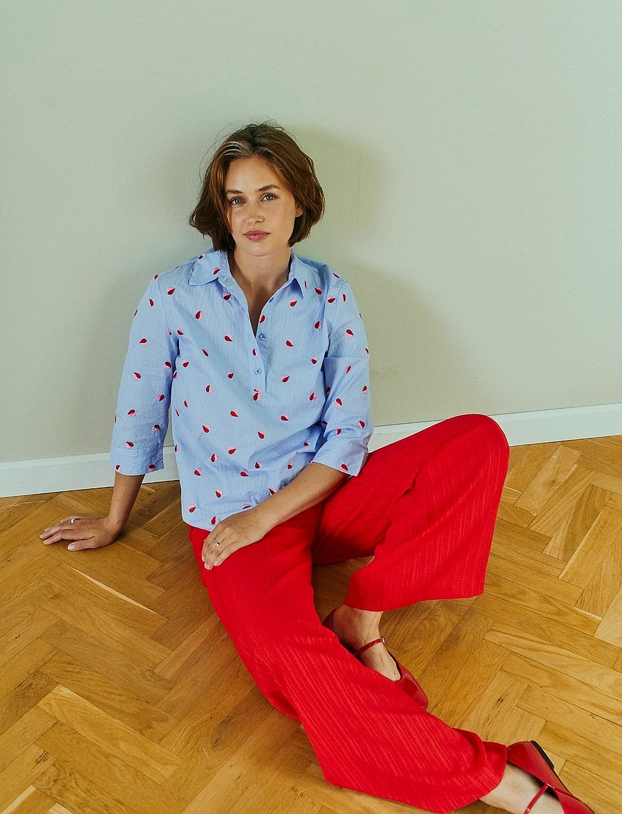 FREE/QUENT - FQROSAN-SHIRT - kortærmede skjorter - blue bell w. sweet lilac - 4