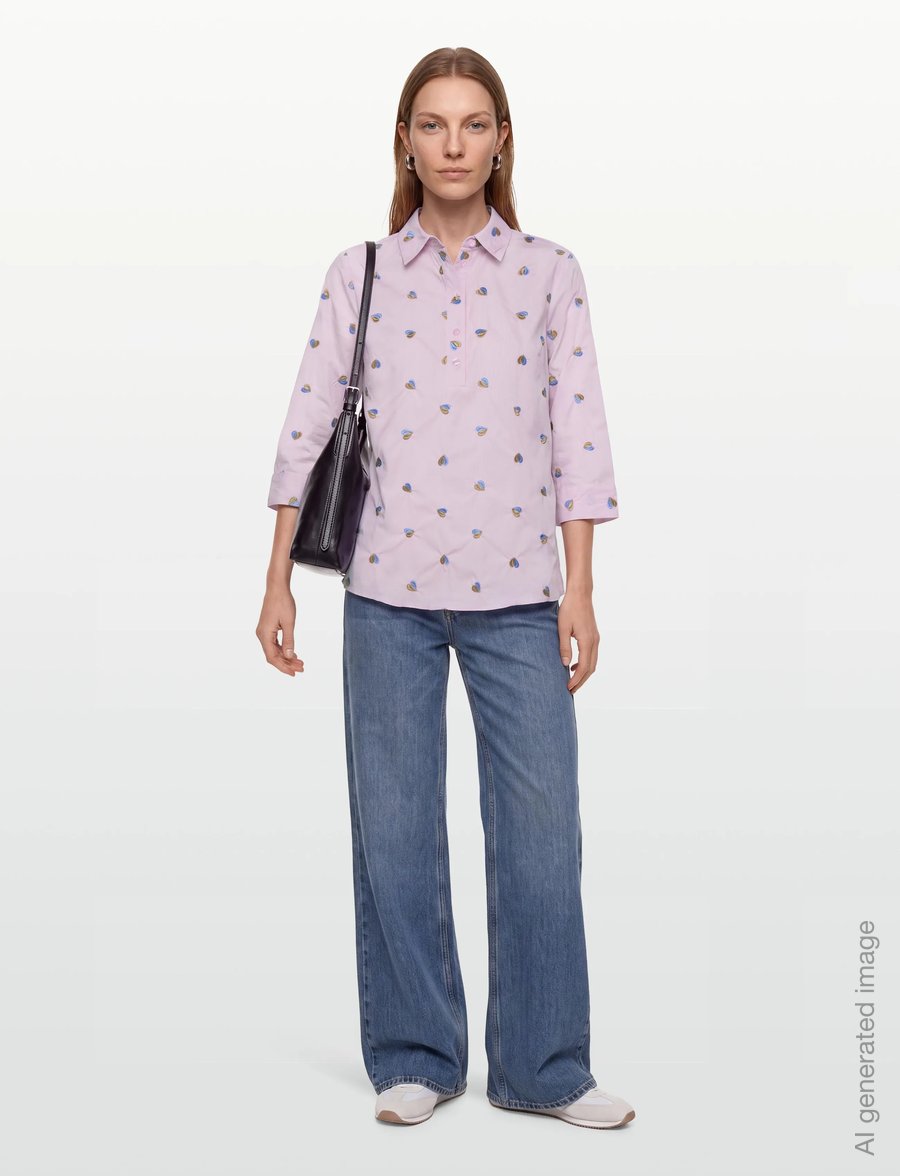 FREE/QUENT - FQROSAN-SHIRT - kortærmede skjorter - sweet lilac w. blue bell - 0