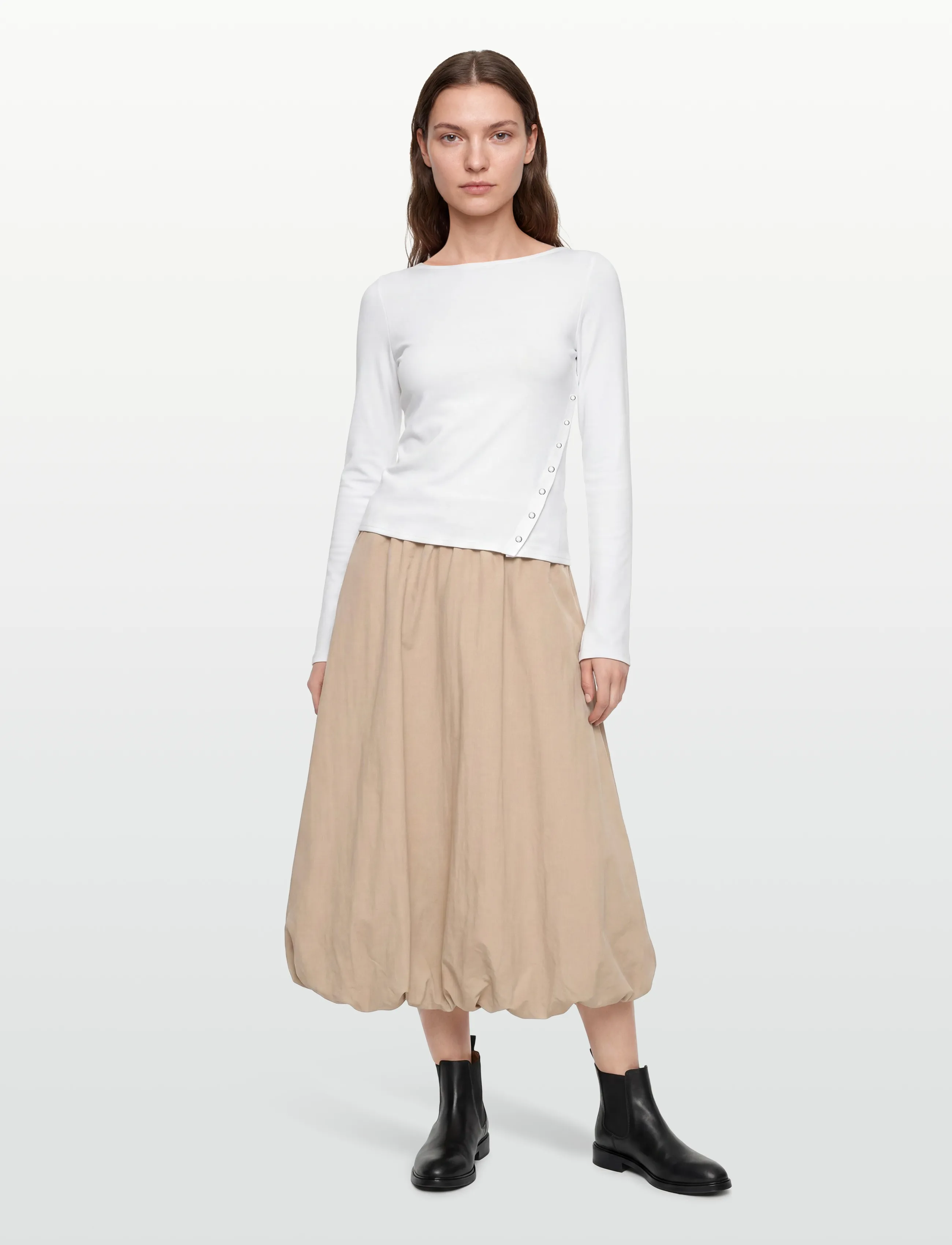 FREE/QUENT Fqmono-Skirt, L, Röcke, Beige - Pleated Frauen