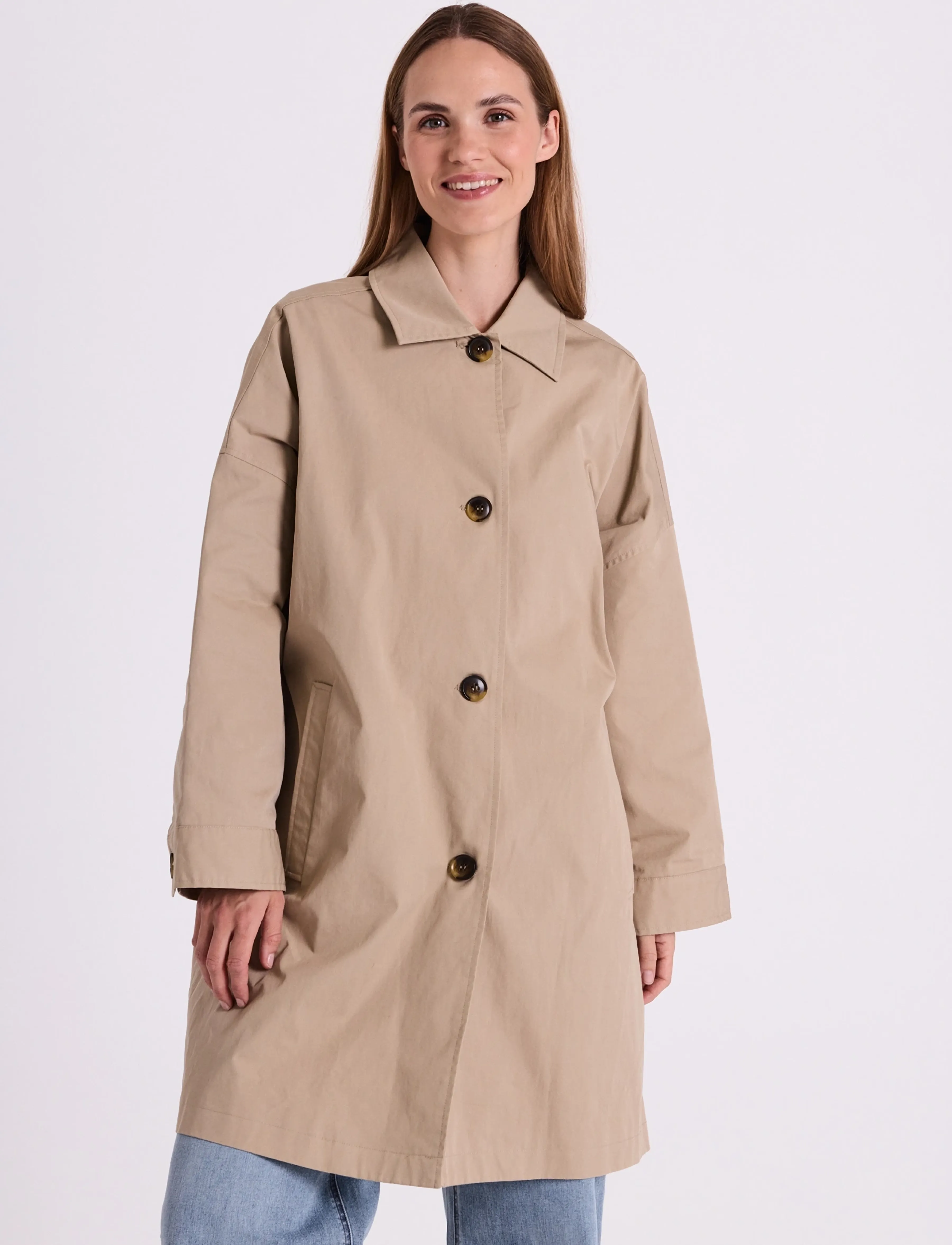 FREE/QUENT Fqzofia-Jacket, Kvinder, Mac Frakke, Beige, Str: L/XL