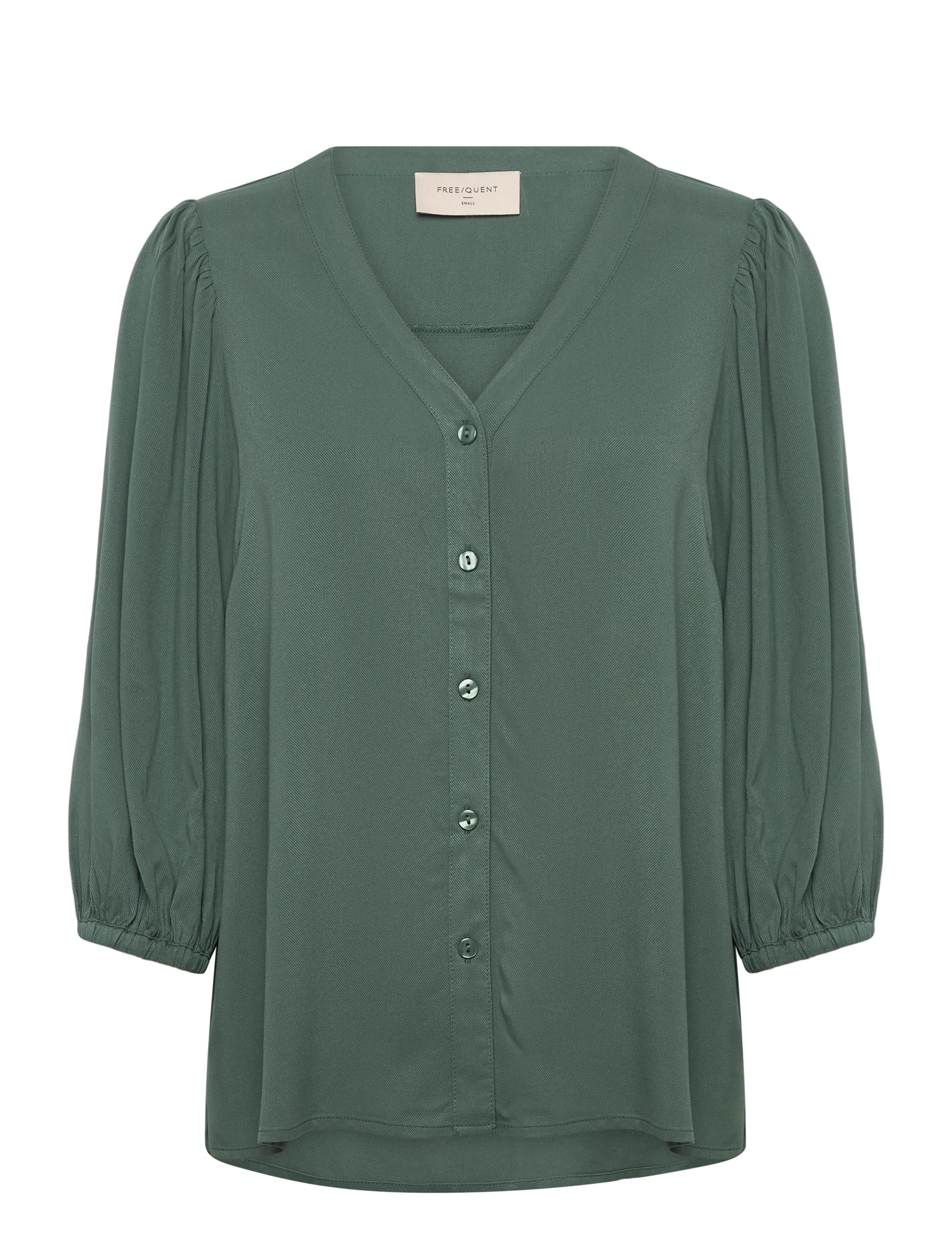 FREE/QUENT FQALINE-BLOUSE - Chemisiers - DARK FOREST / white