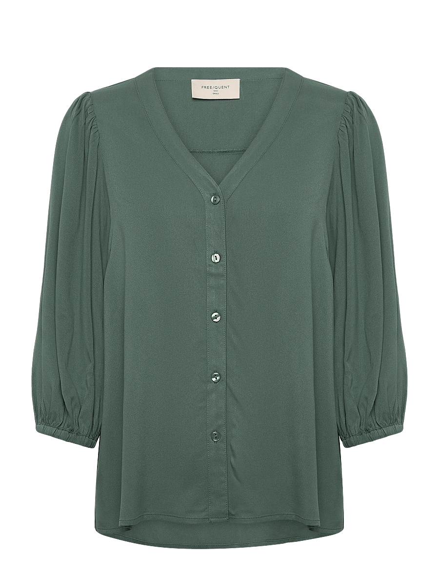 FREE/QUENT - FQALINE-BLOUSE - langærmede bluser - dark forest - 0
