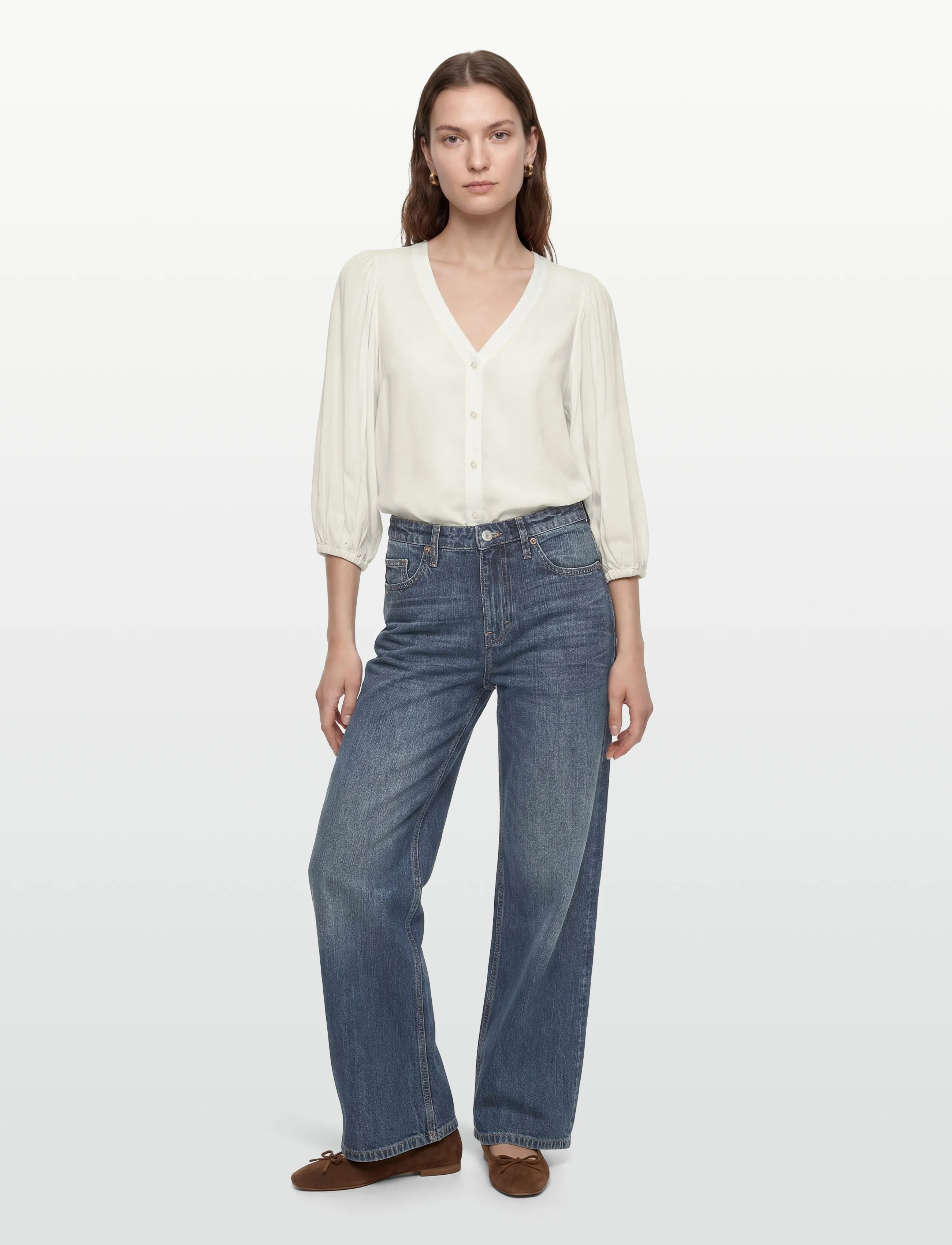 FREE/QUENT Fqaline-Blouse, XL, Blouses, Creme - Long-sleeved, Frauen