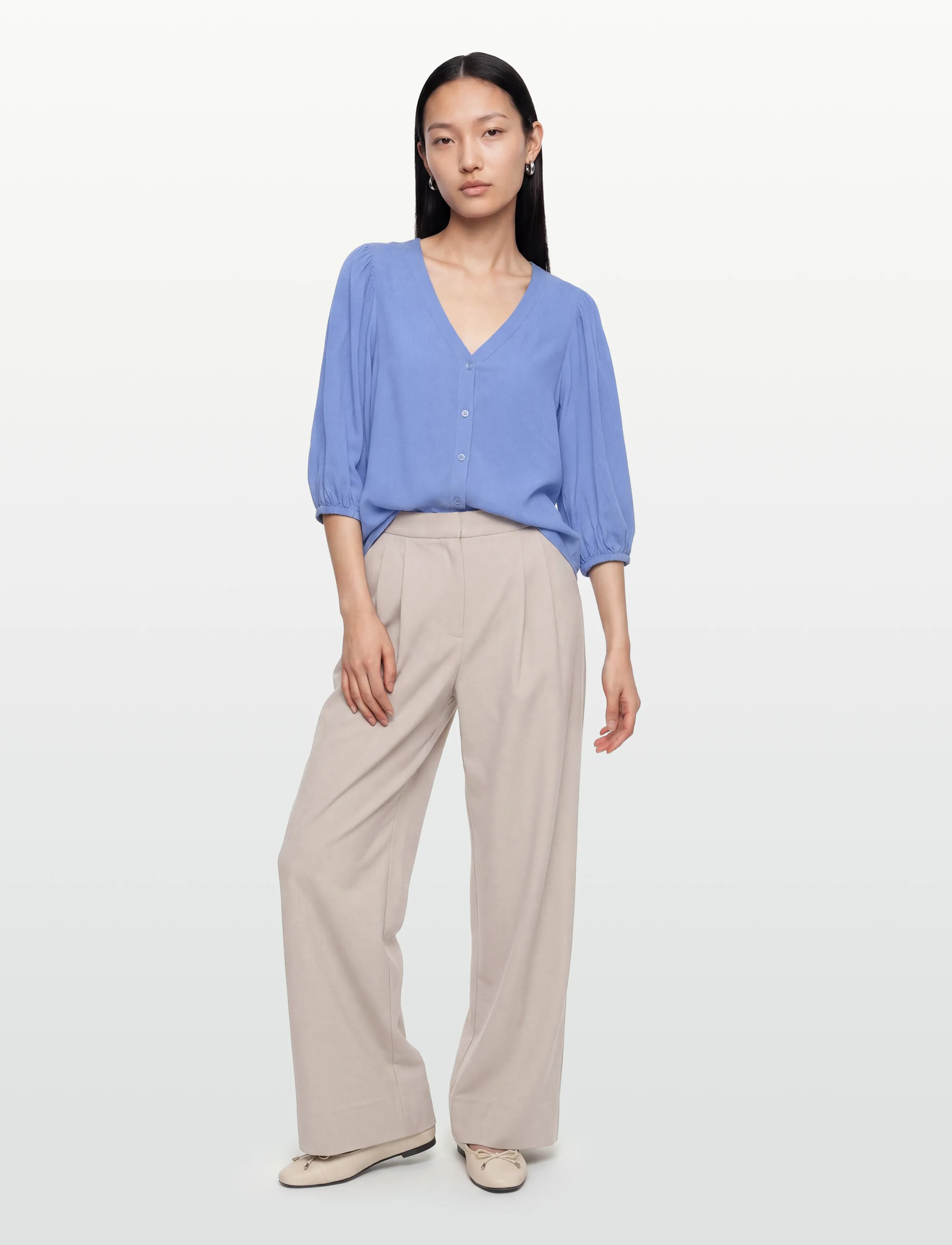 FREE/QUENT Fqaline-Blouse, XS, Blue, Bluser > Langærmede, Dame