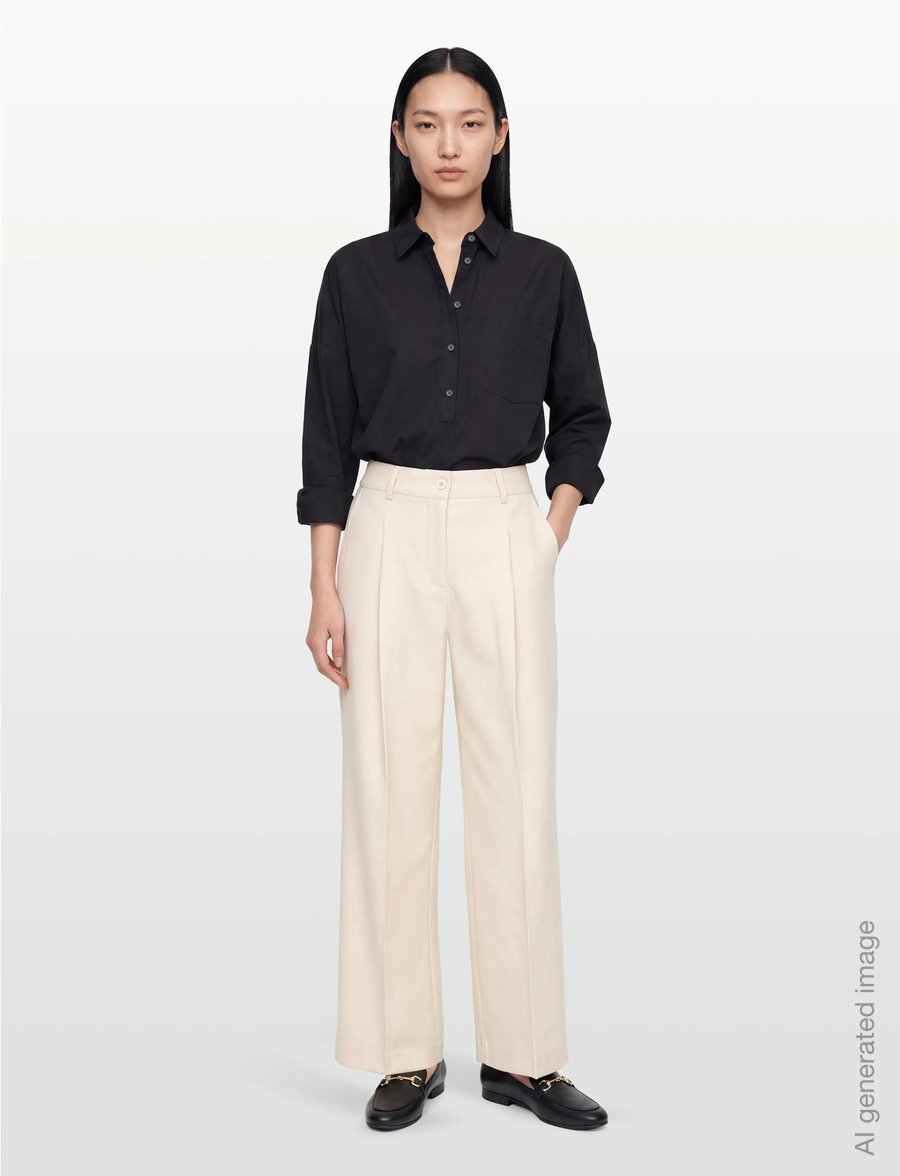 FREE/QUENT - FQYASMIN-PANTS - hosen mit weitem bein - moonbeam - 0