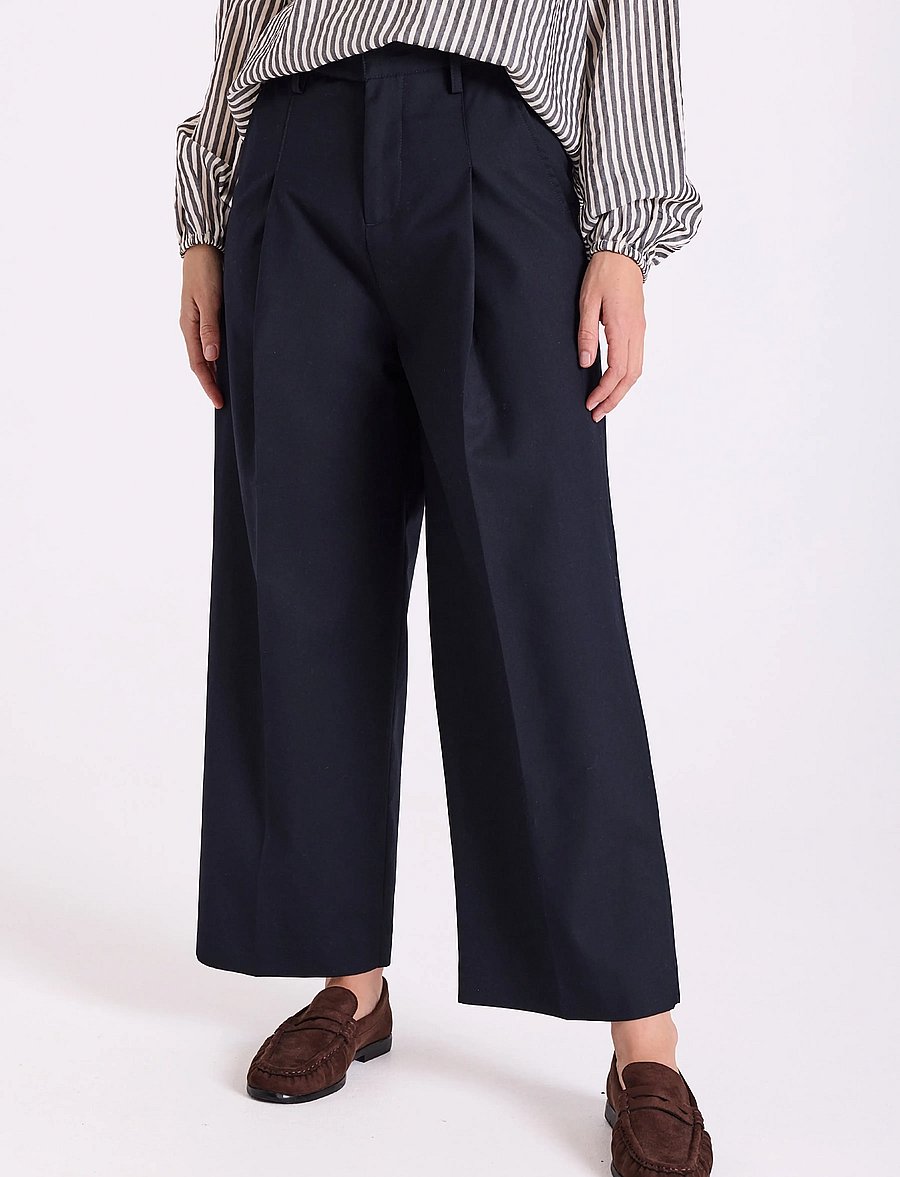 FREE/QUENT - FQYASMIN-PANTS - hosen mit weitem bein - navy blazer - 3