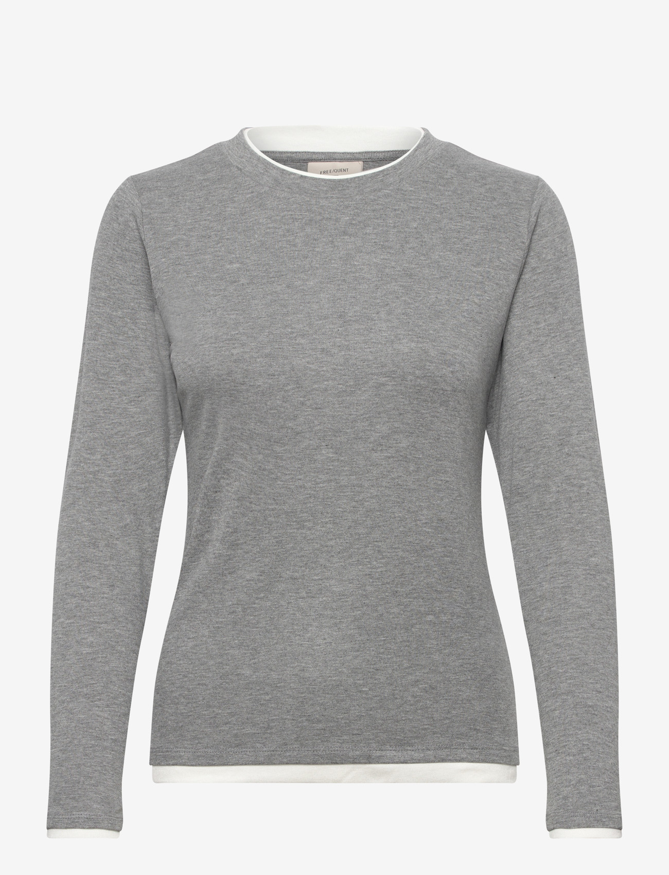 FREE/QUENT - FQALVIN-TEE - madalaimad hinnad - l. grey mel. w. star off-white - 1
