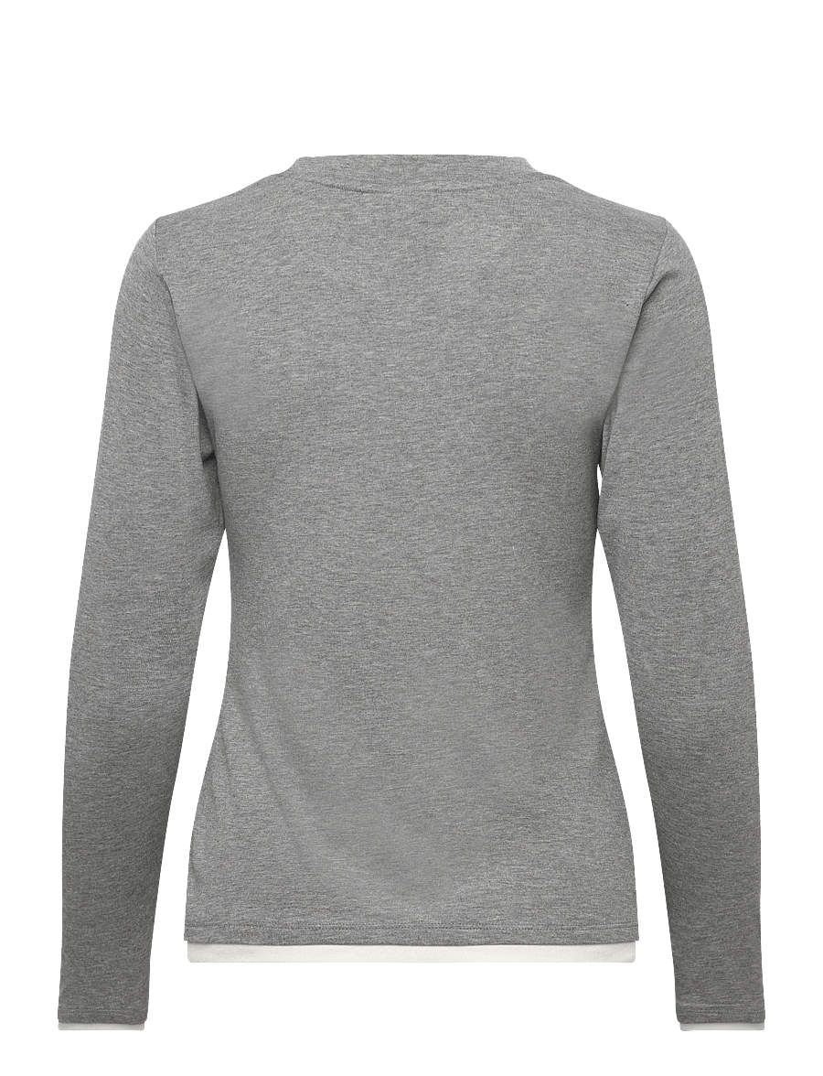 FREE/QUENT - FQALVIN-TEE - långärmade toppar - l. grey mel. w. star off-white - 2