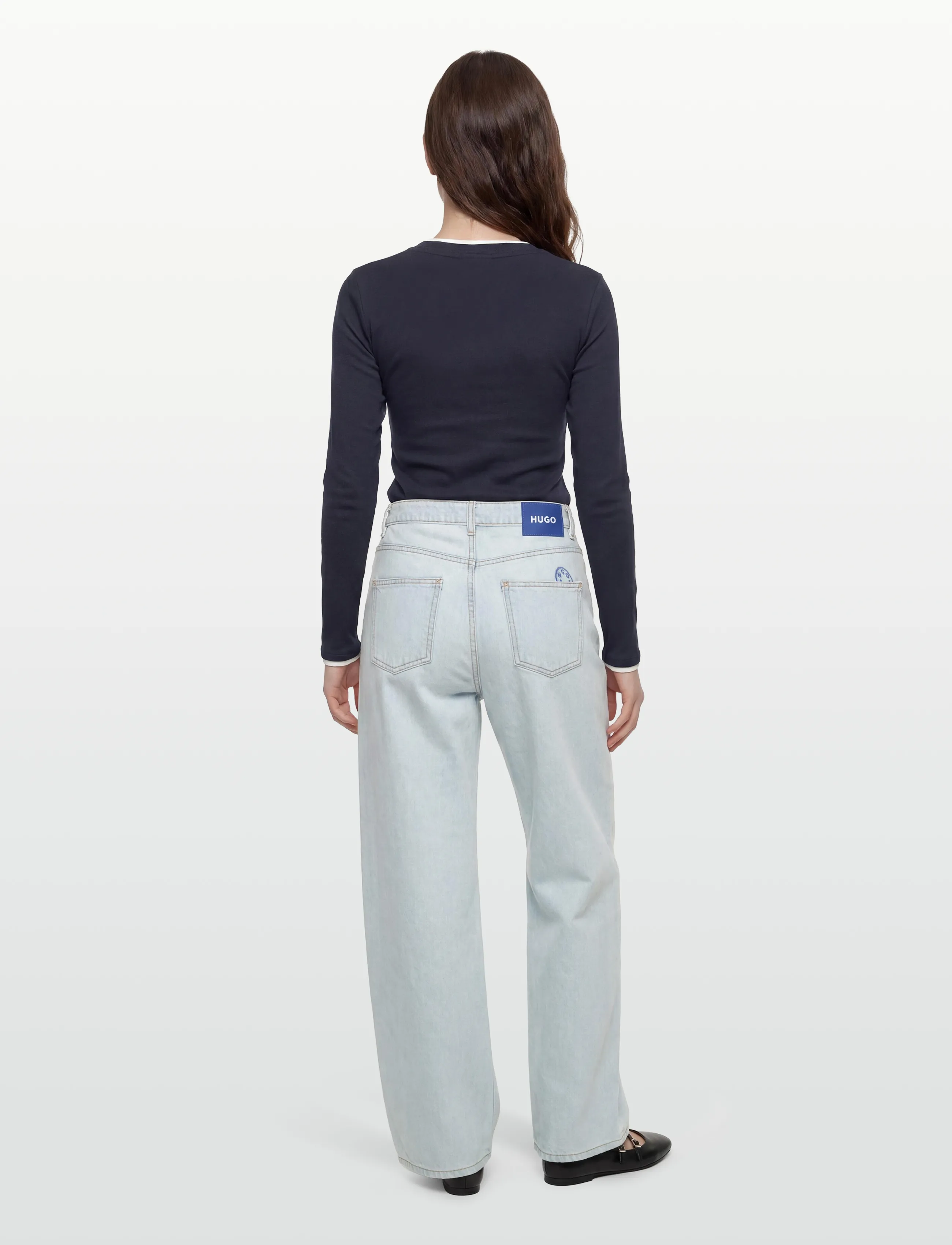 FREE/QUENT - FQALVIN-TEE - long-sleeved tops - navy blazer w. star off-white - 4
