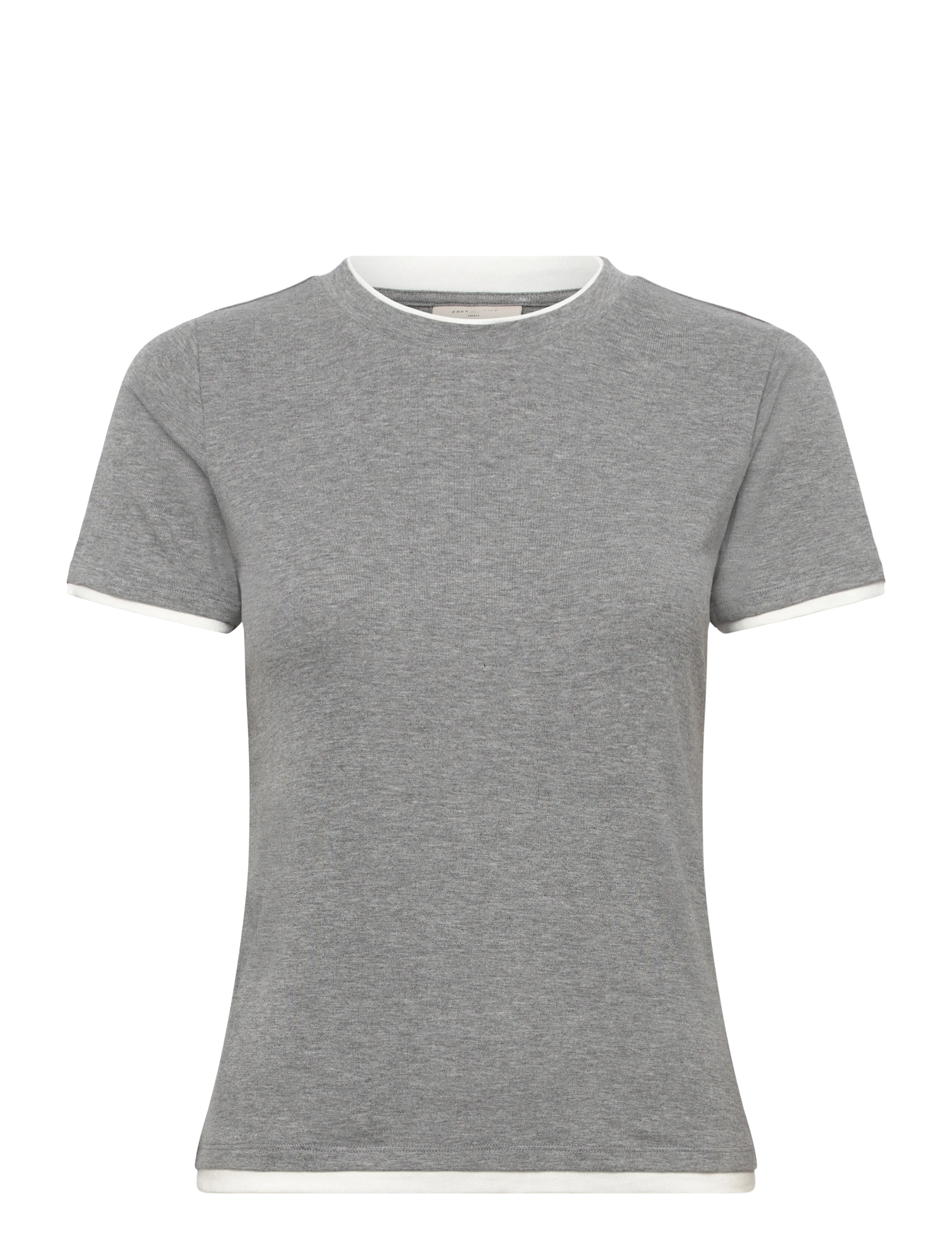 FREE/QUENT FQALVIN-TEE - Freequent - L. GREY MEL. W. STAR OFF-WHITE / grey