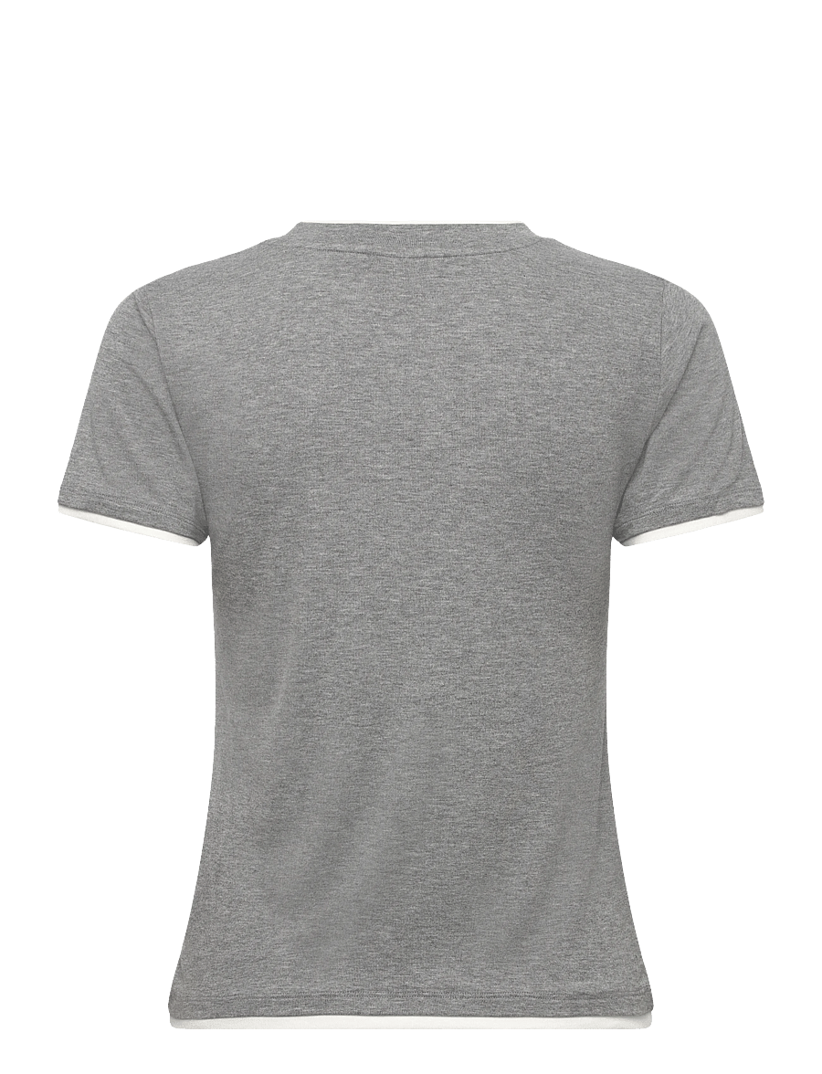 FREE/QUENT - FQALVIN-TEE - t-shirts - l. grey mel. w. star off-white - 2