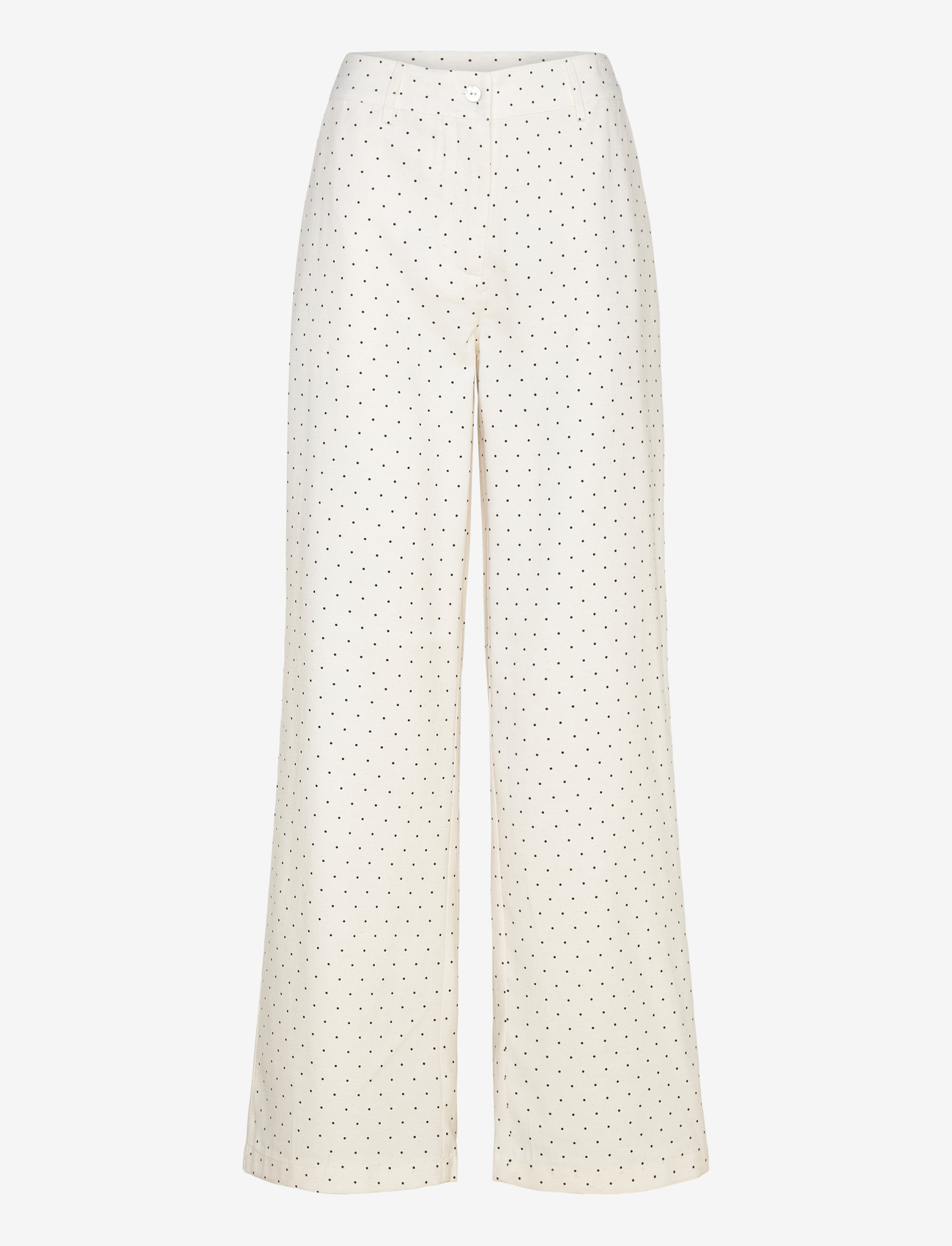 FREE/QUENT - FQANYA-PANTS - bukser med brede ben - star off-white w. black - 1