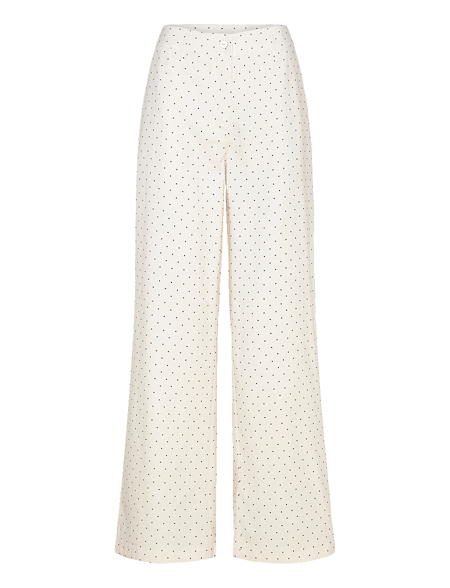 FREE/QUENT - FQANYA-PANTS - hosen mit weitem bein - star off-white w. black - 1