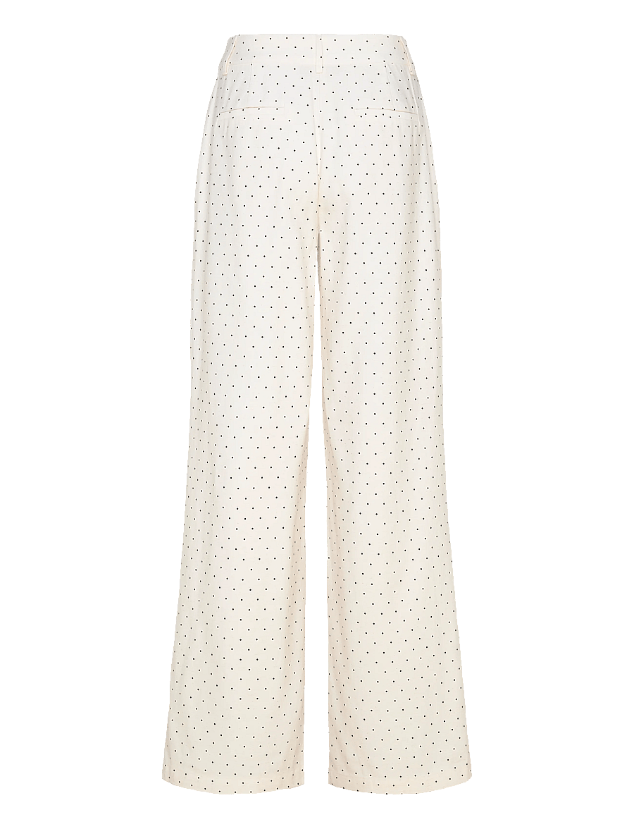 FREE/QUENT - FQANYA-PANTS - hosen mit weitem bein - star off-white w. black - 2