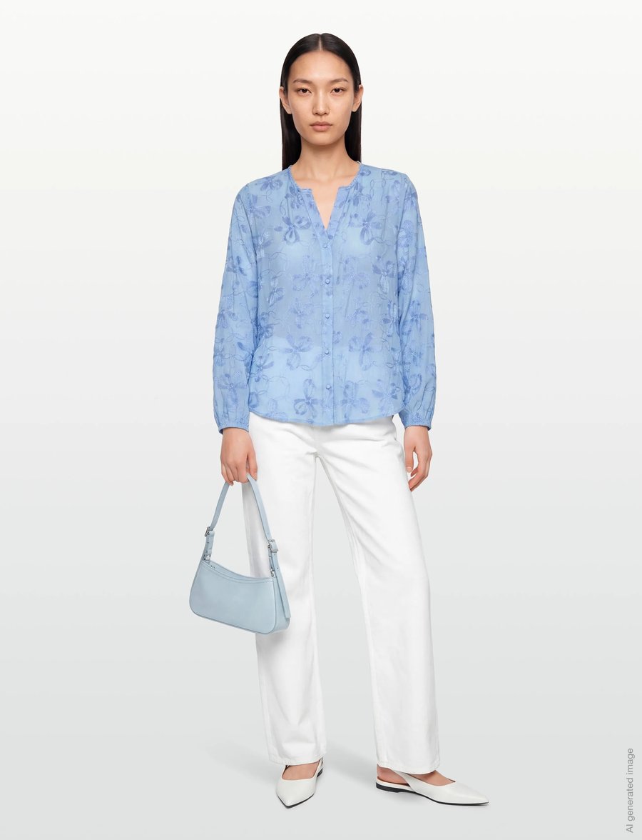 FREE/QUENT - FQRANDY-BLOUSE - blouses à manches longues - blue bell - 0