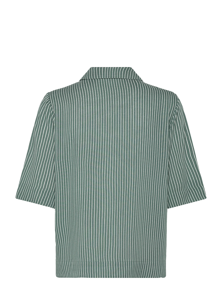 FREE/QUENT - FQSAVA-BLOUSE - kurzärmelige blusen - dark forest w. star off-white - 2