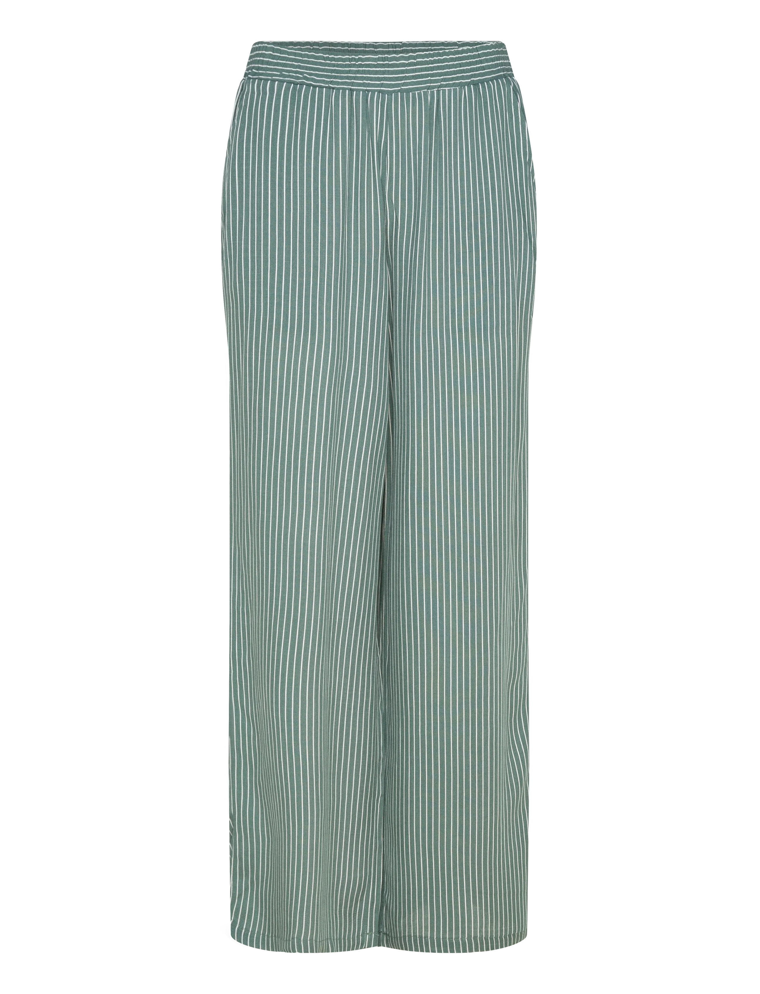 FREE/QUENT FQSAVA-PANTS - Broeken - DARK FOREST W. STAR OFF-WHITE / green