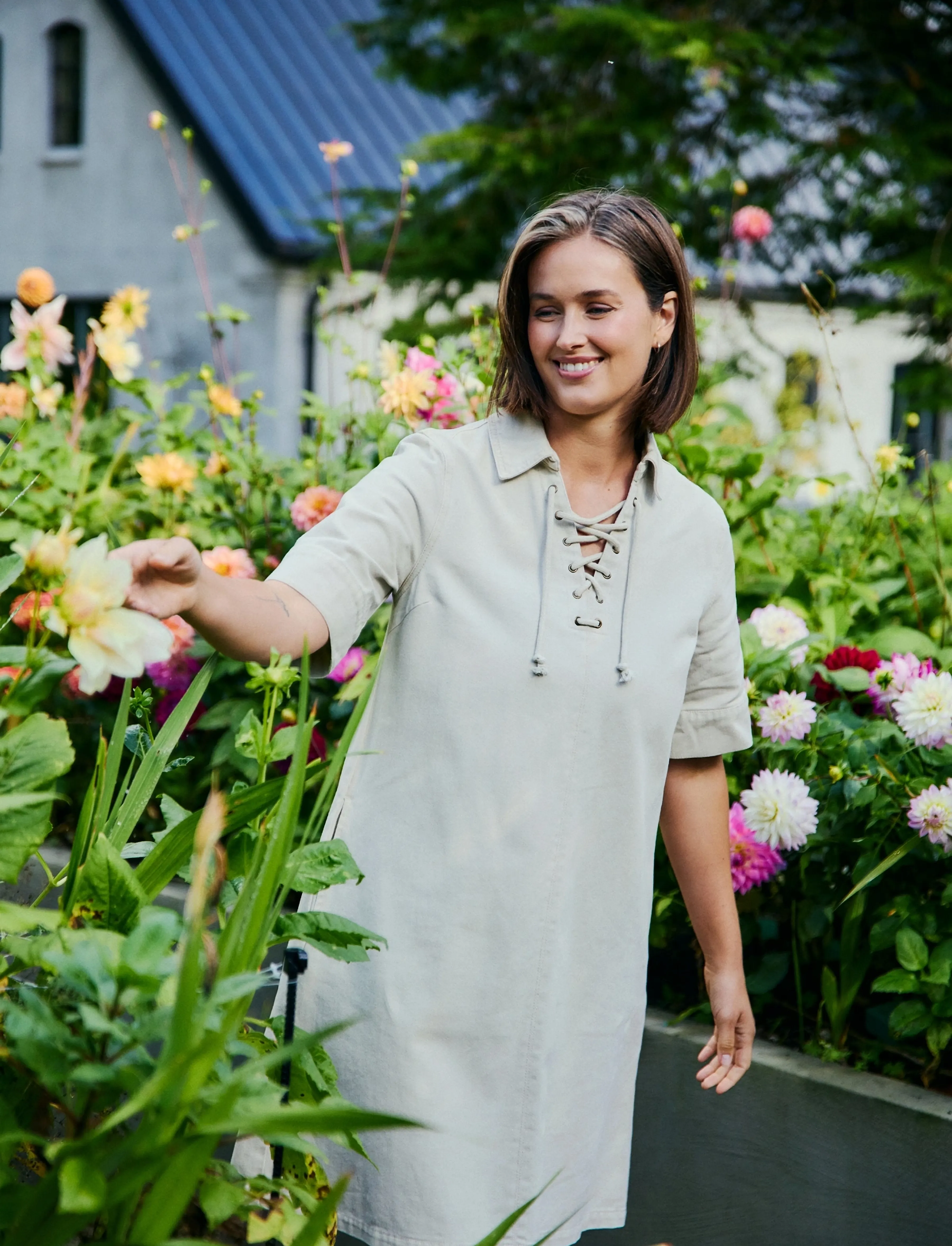 FREE/QUENT FQDELVIN-DRESS - Sommerkleider - MOONBEAM / cream