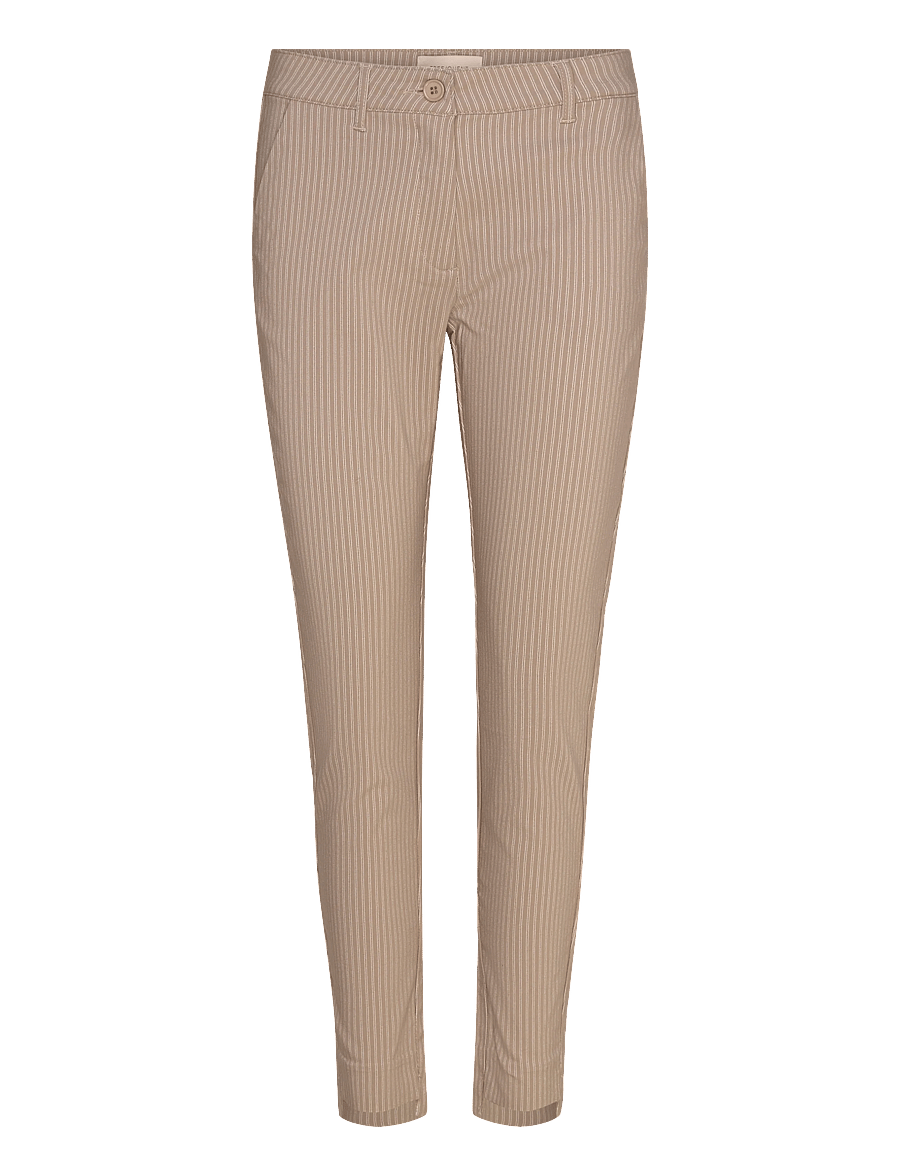 FREE/QUENT - FQREX-PANTS - raka byxor - silver mink w. star off-white - 1