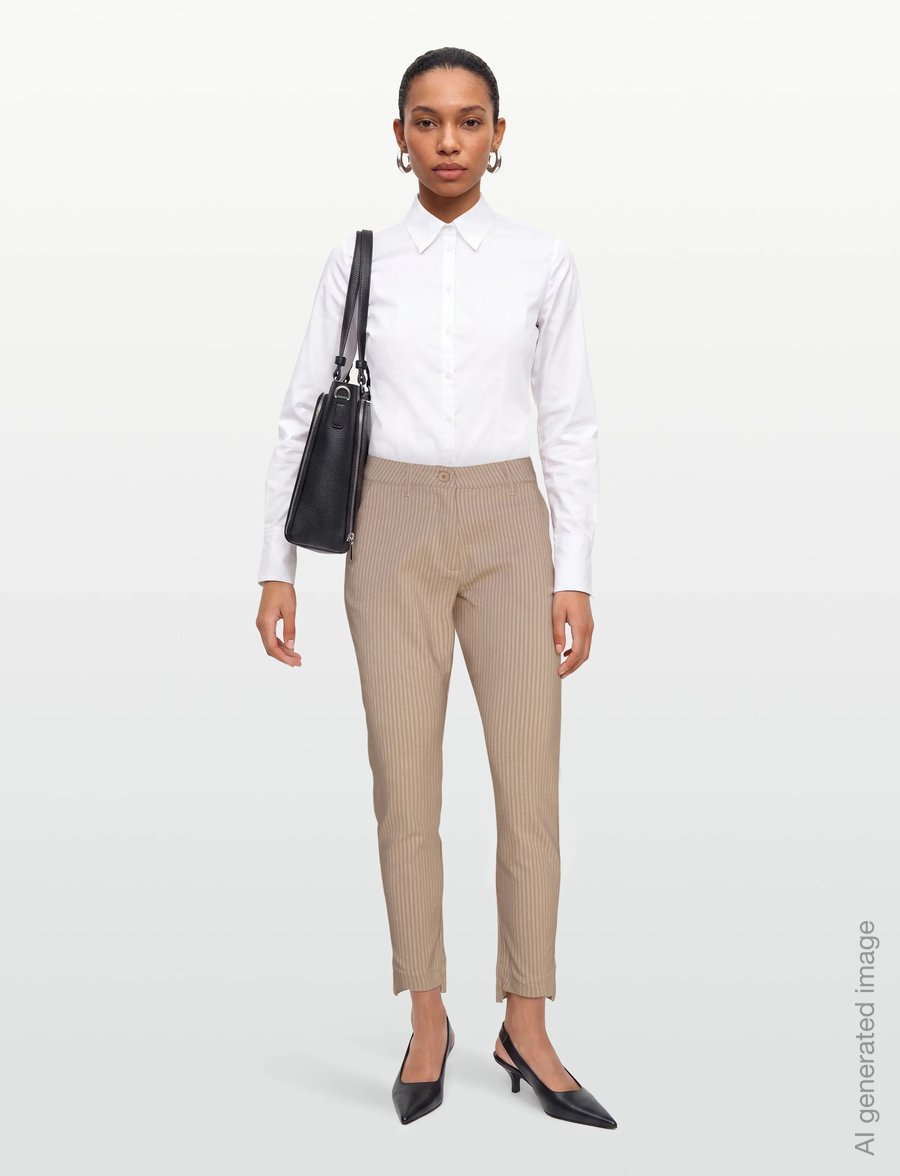 FREE/QUENT - FQREX-PANTS - raka byxor - silver mink w. star off-white - 0
