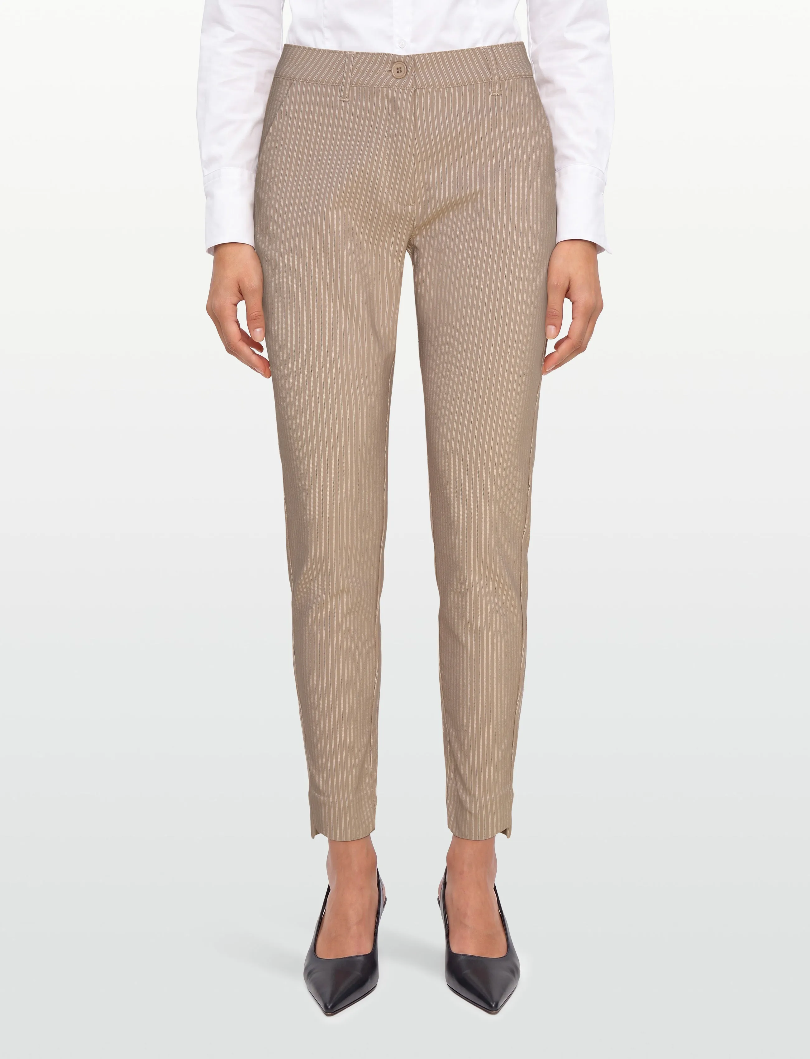 FREE/QUENT - FQREX-PANTS - hose mit geradem bein - silver mink w. star off-white - 3