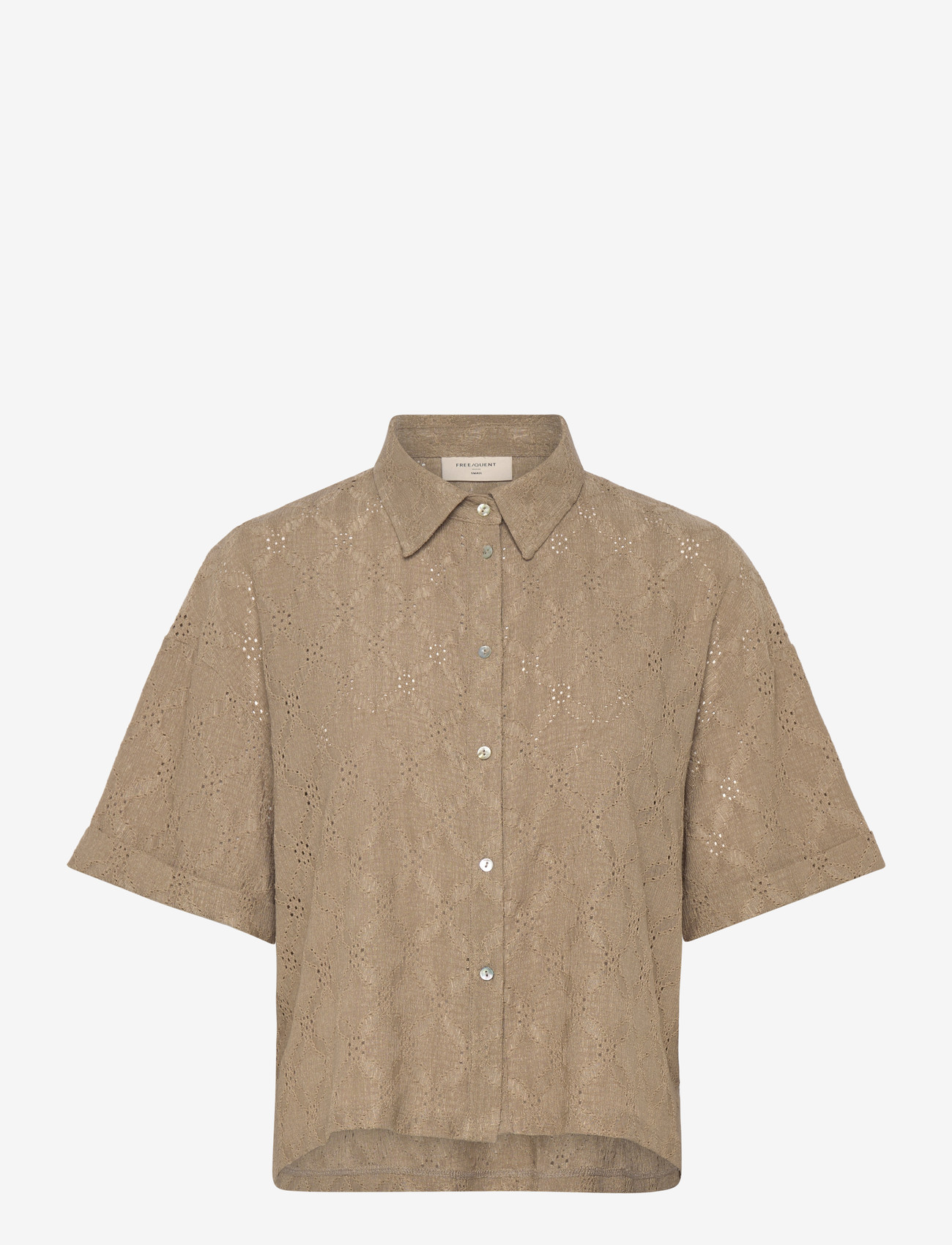 FREE/QUENT - FQMIRNA-SHIRT - kortærmede skjorter - silver mink - 1