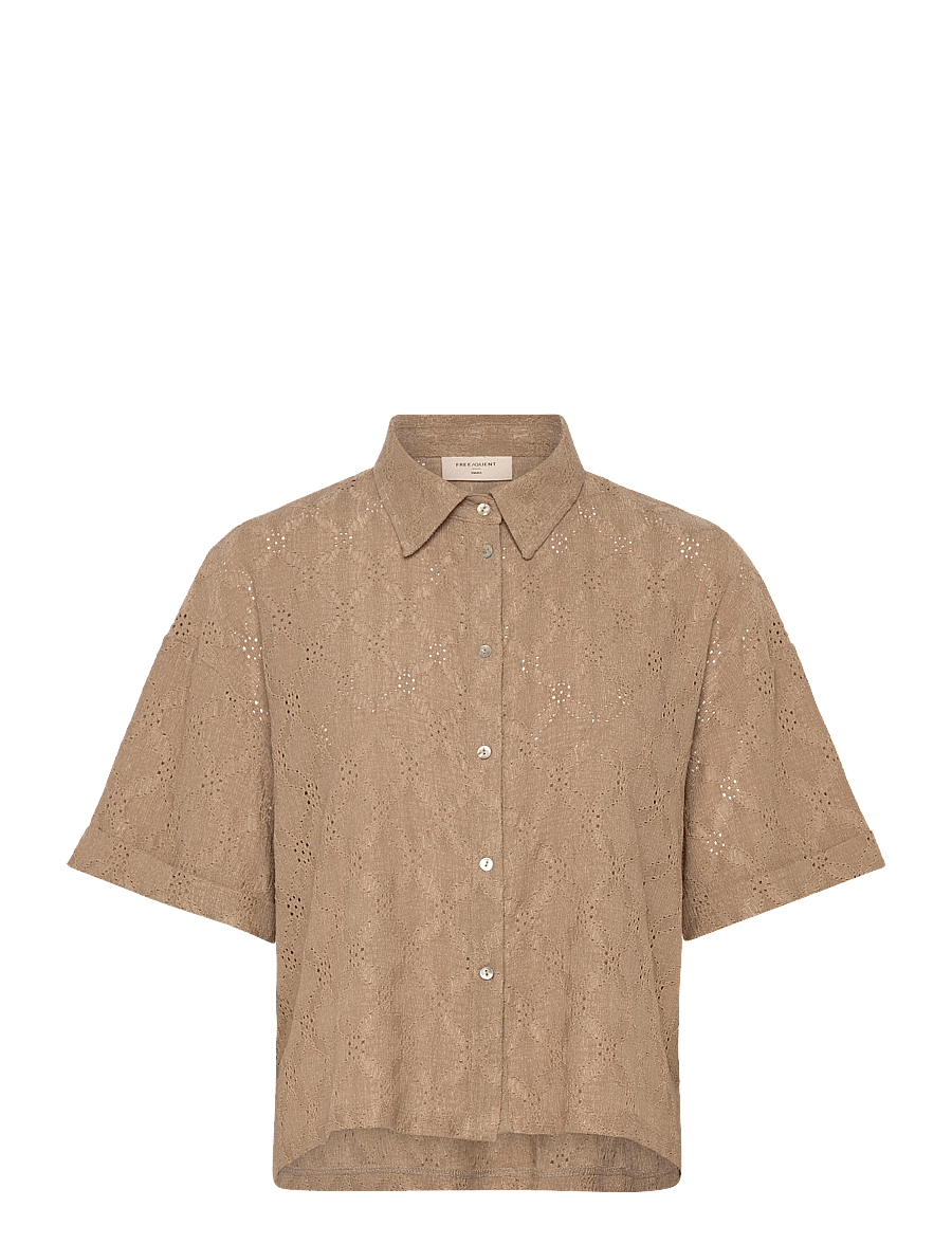 FREE/QUENT - FQMIRNA-SHIRT - kurzärmlige hemden - silver mink - 1