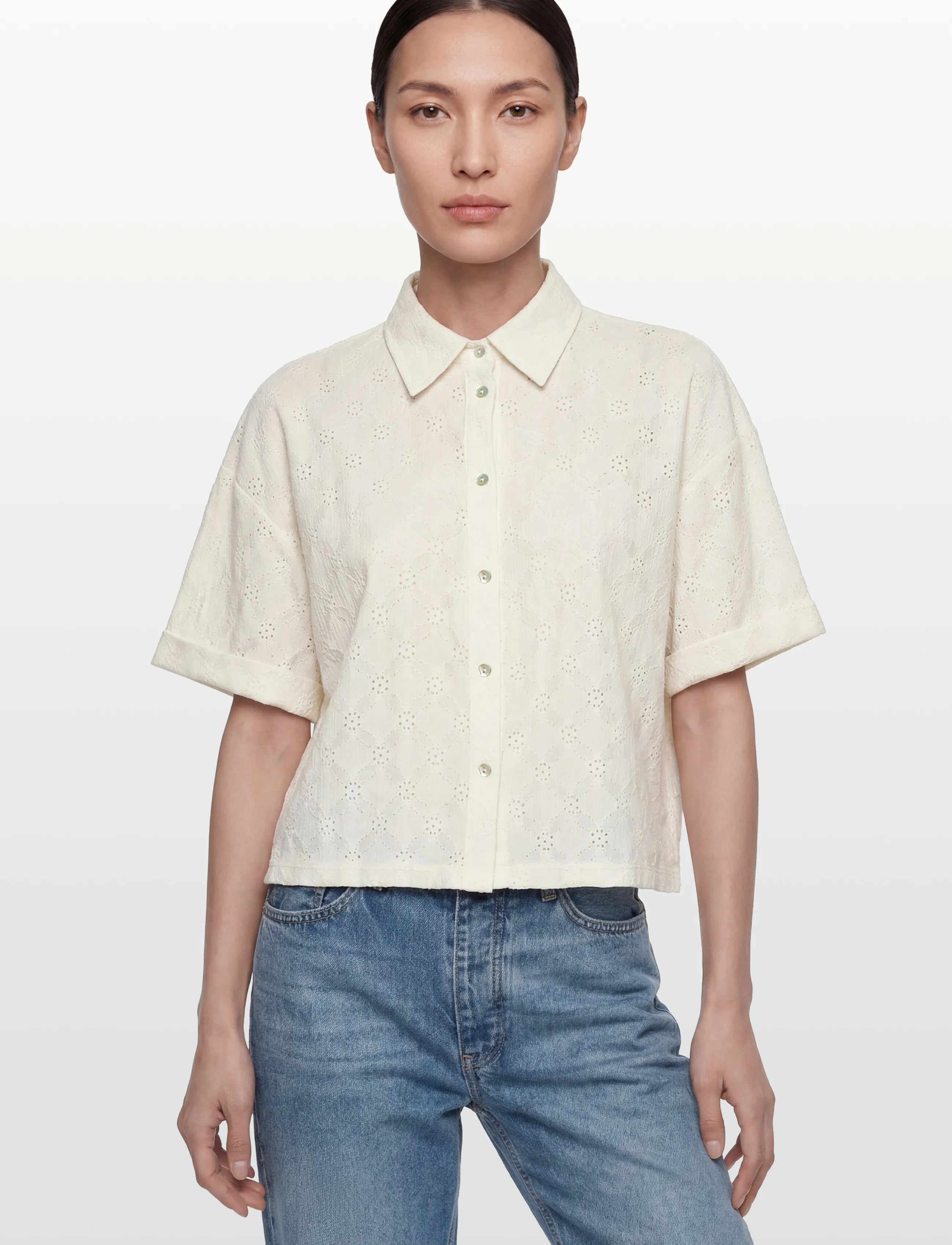 FREE/QUENT - FQMIRNA-SHIRT - koszule z krótkim rękawem - star off-white - 3