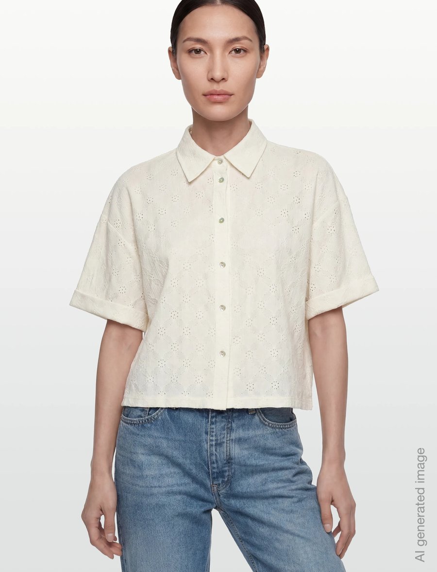 FREE/QUENT - FQMIRNA-SHIRT - kurzärmlige hemden - star off-white - 3