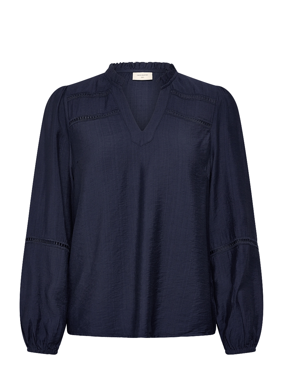 FREE/QUENT - FQANTINA-BLOUSE - langärmelige blusen - navy blazer - 1
