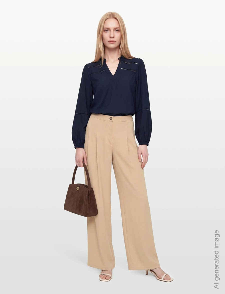 FREE/QUENT - FQANTINA-BLOUSE - langärmelige blusen - navy blazer - 0