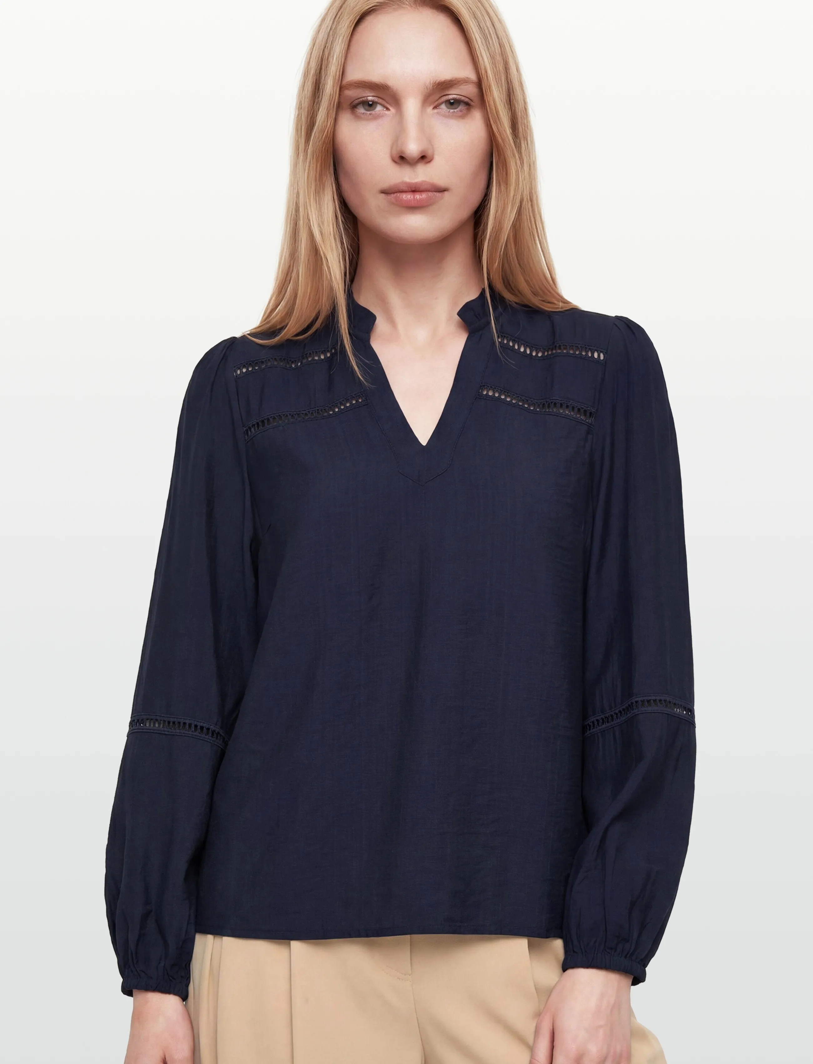 FREE/QUENT - FQANTINA-BLOUSE - pikkade varrukatega pluusid - navy blazer - 3