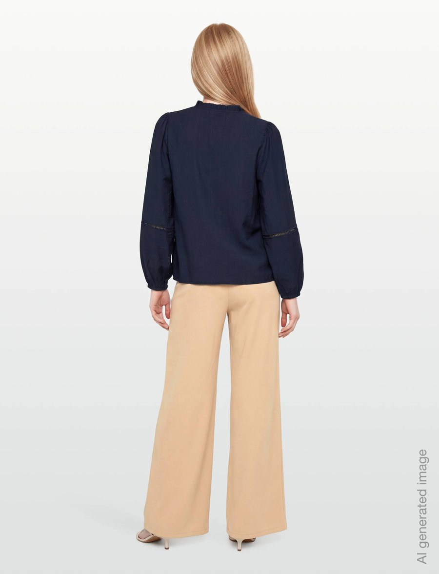 FREE/QUENT - FQANTINA-BLOUSE - langärmelige blusen - navy blazer - 4