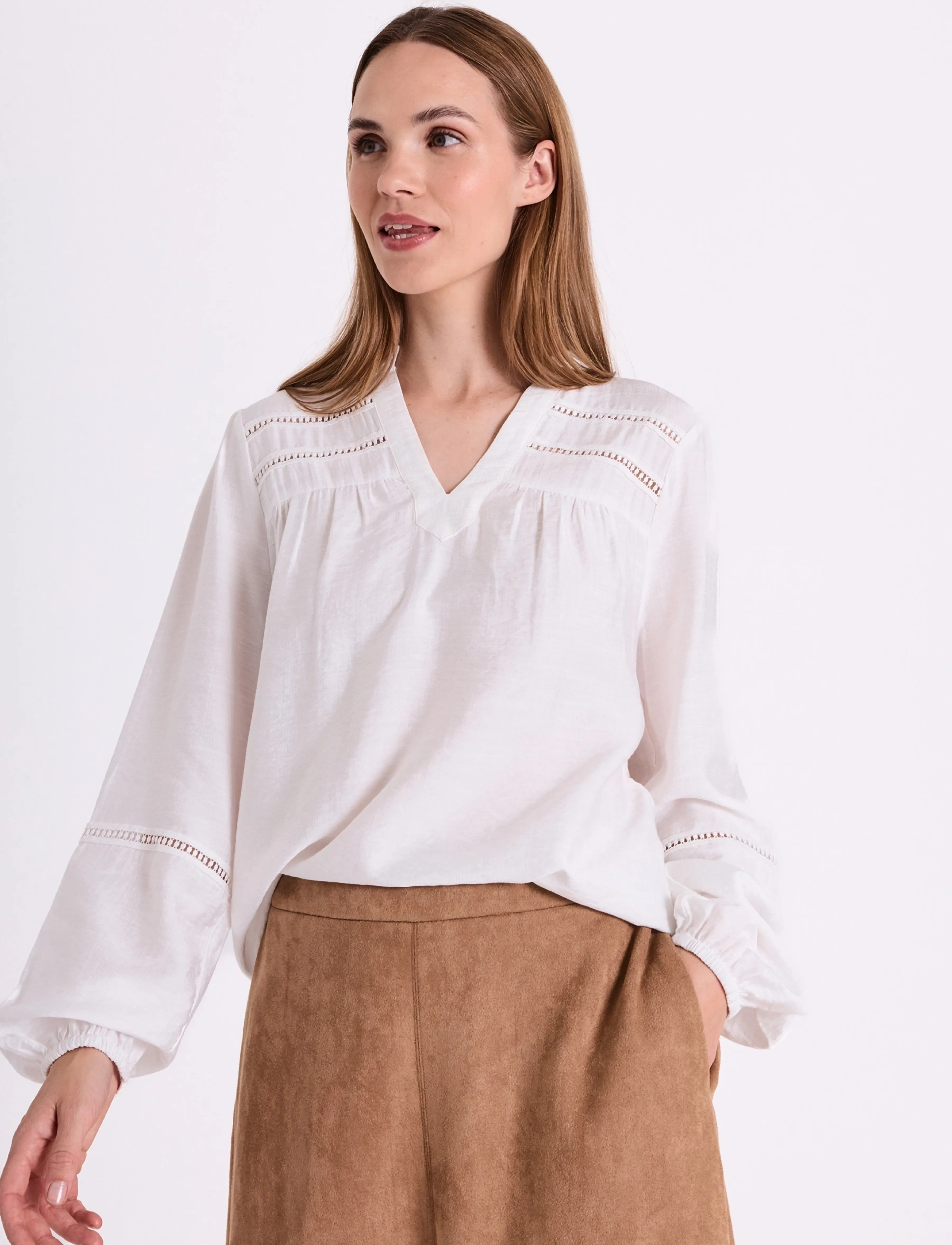 FREE/QUENT Fqantina-Blouse, XS, Blouses, Weiß - Long-sleeved, Frauen