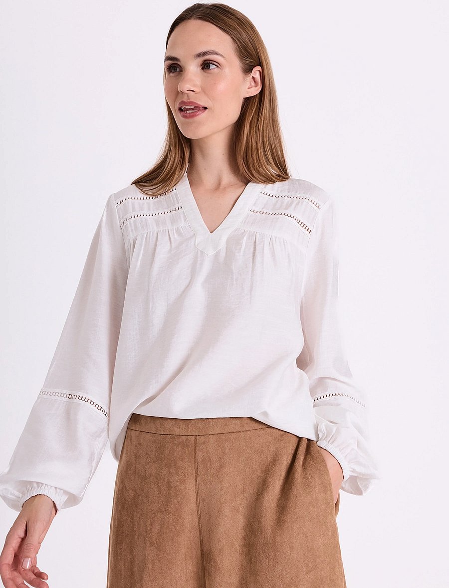 FREE/QUENT - FQANTINA-BLOUSE - långärmade blusar - star off-white - 0