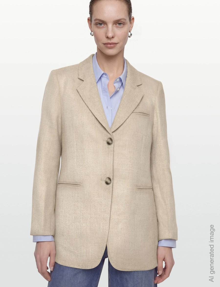 FREE/QUENT - FQLYDIA-BLAZER - enkelknäppta kavajer - sand melange - 3