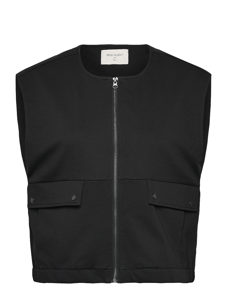 FREE/QUENT - FQNANNI-WAISTCOAT - frühlingsjacken - black - 1