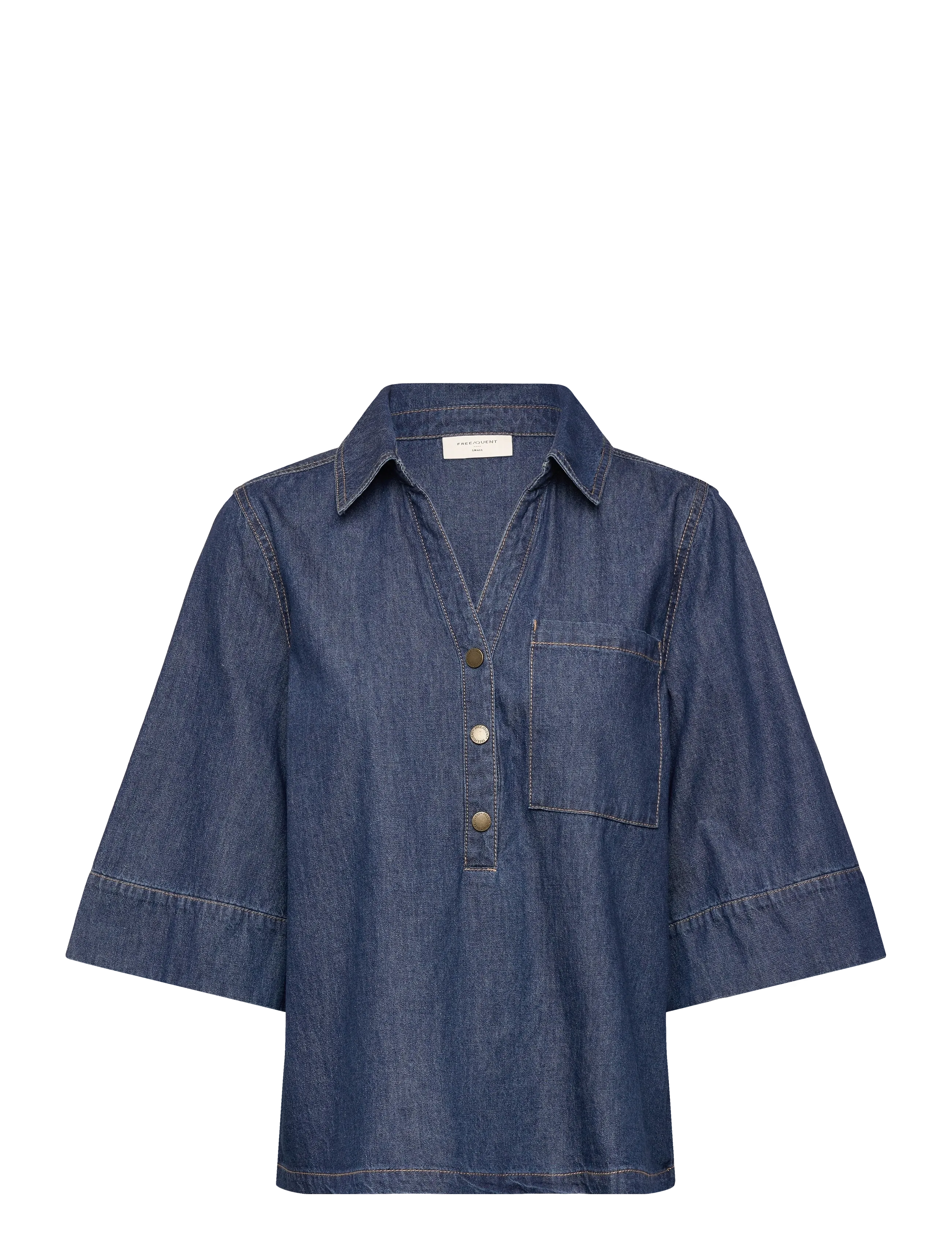 FREE/QUENT FQLISEA-BLOUSE - Riided - MEDIUM BLUE DENIM / blue