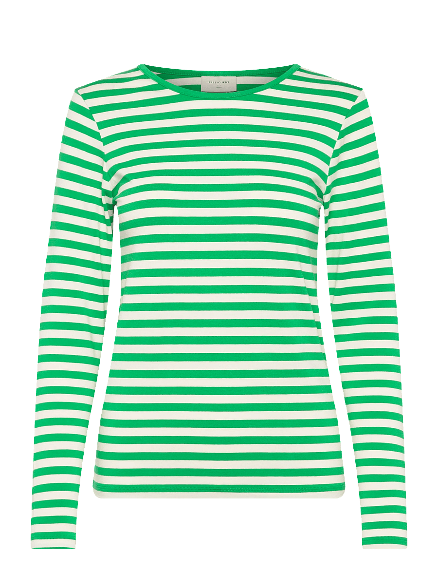 FREE/QUENT - FQLIANA-TEE - langærmede toppe - bright green w. star off-white - 1