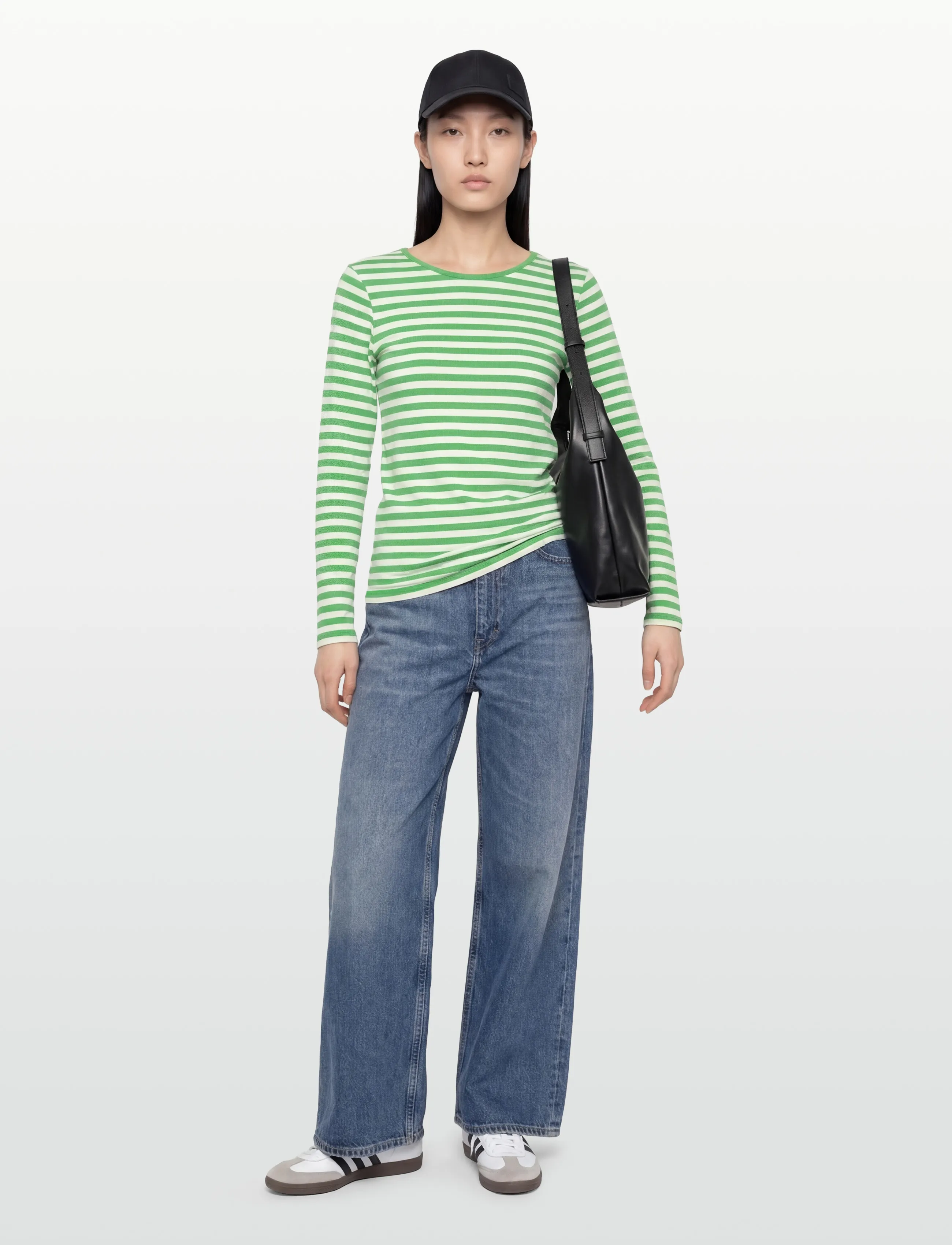 FREE/QUENT Fqliana-Tee, S, Green, T-Shirts & Toppe > Langærmede, Dame
