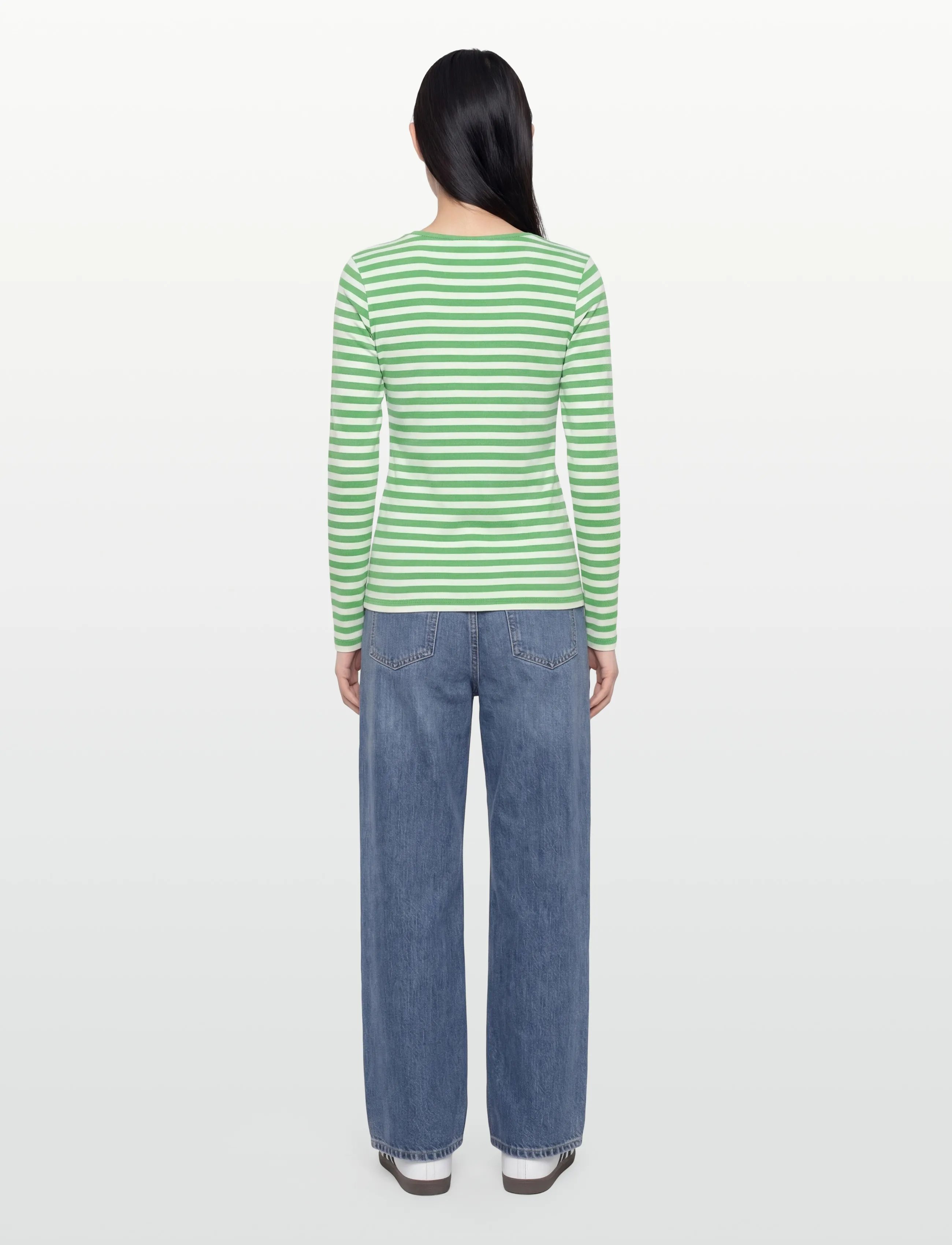 FREE/QUENT - FQLIANA-TEE - langärmlige tops - bright green w. star off-white - 4