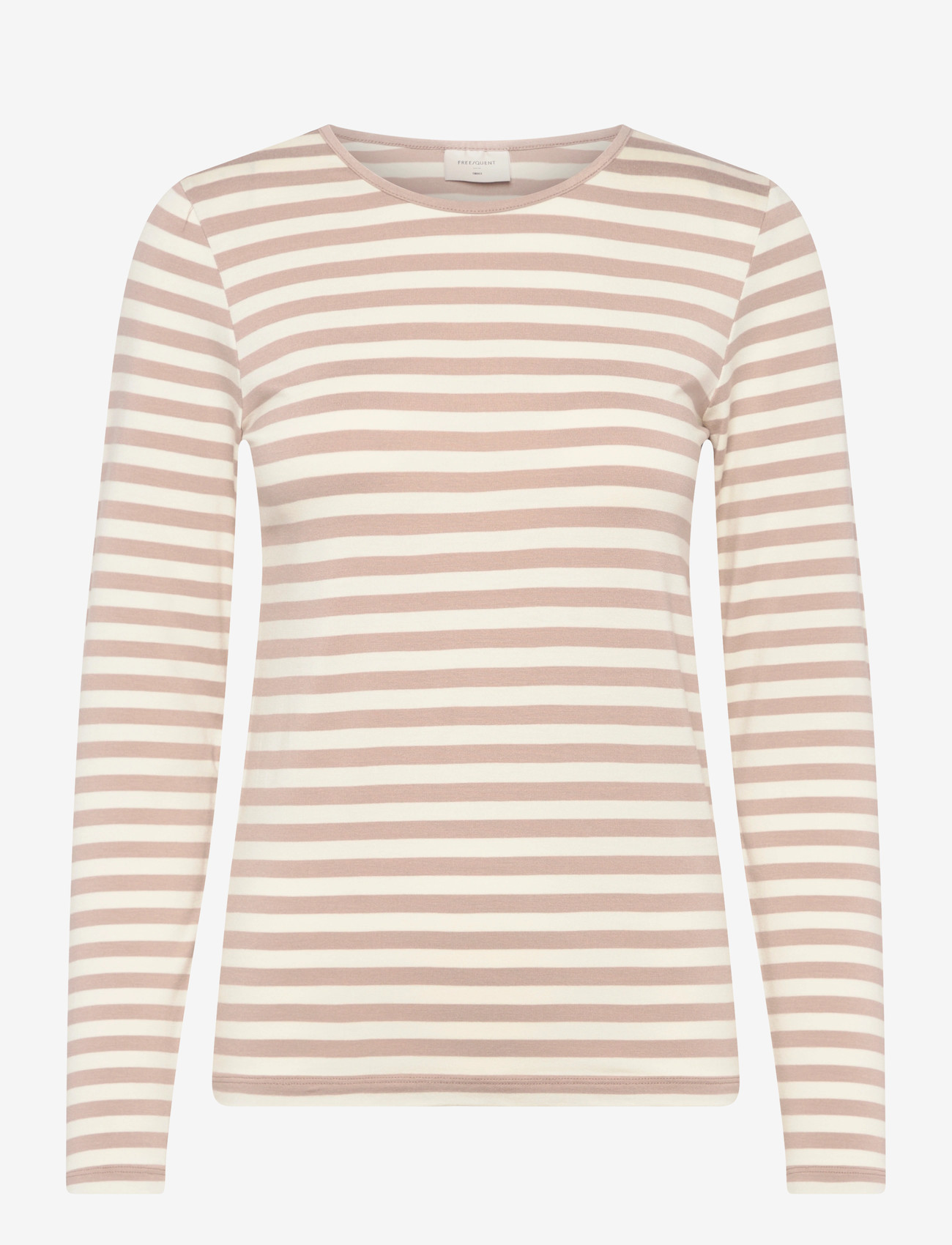 FREE/QUENT - FQLIANA-TEE - long-sleeved tops - simply taupe w. star off-white - 0