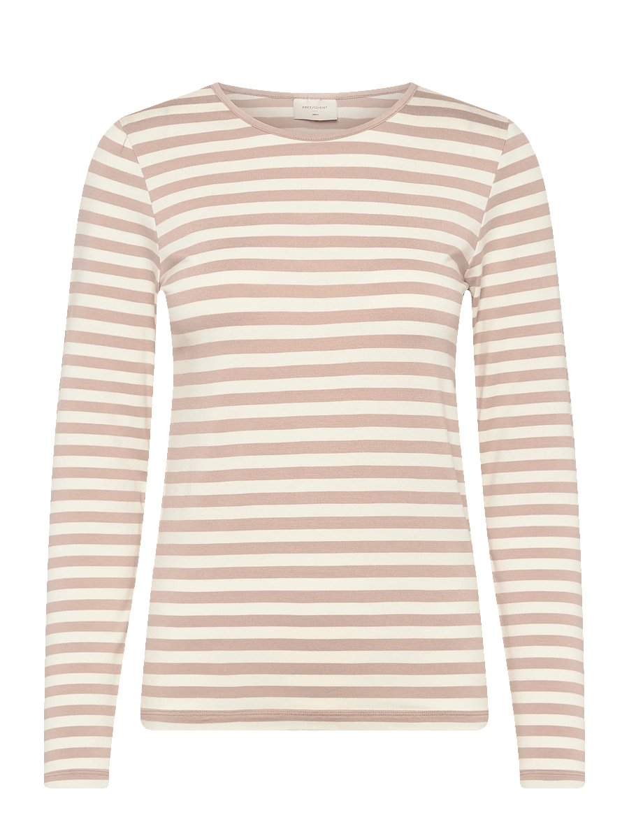 FREE/QUENT - FQLIANA-TEE - pikkade varrukatega topid - simply taupe w. star off-white - 1