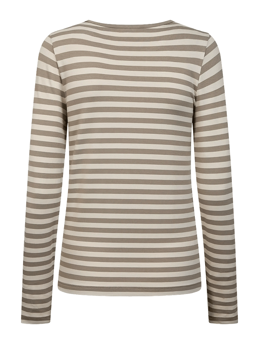 FREE/QUENT - FQLIANA-TEE - långärmade toppar - desert taupe w. moonbeam - 1