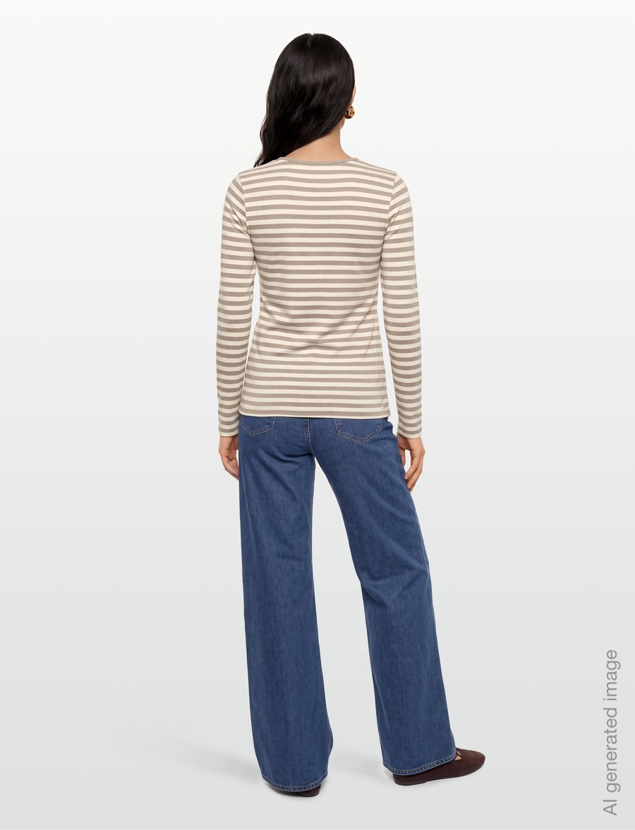 FREE/QUENT - FQLIANA-TEE - pikkade varrukatega topid - desert taupe w. moonbeam - 4
