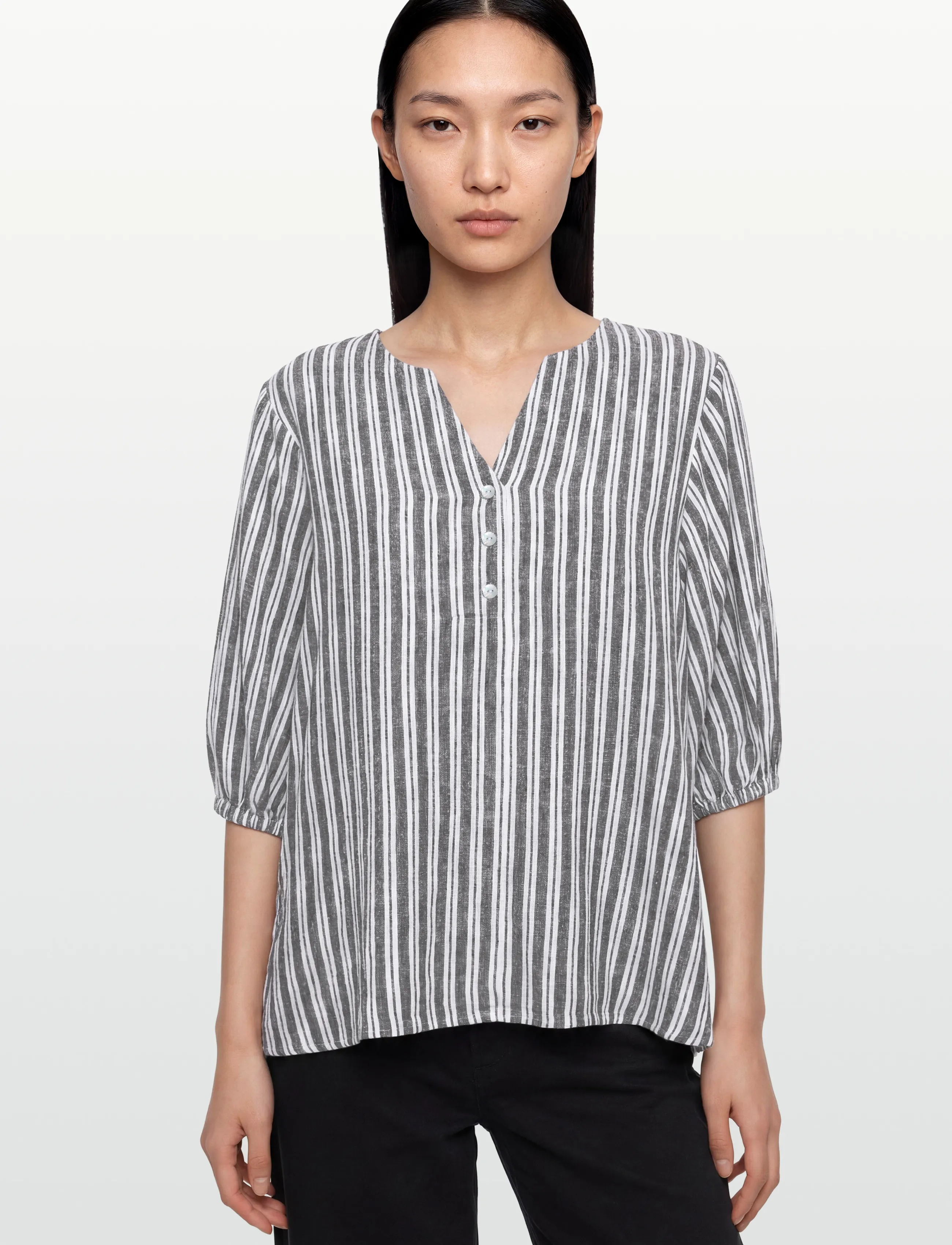 FREE/QUENT - FQLAVA-BLOUSE - linneskjortor - coffee bean w. brilliant white - 3