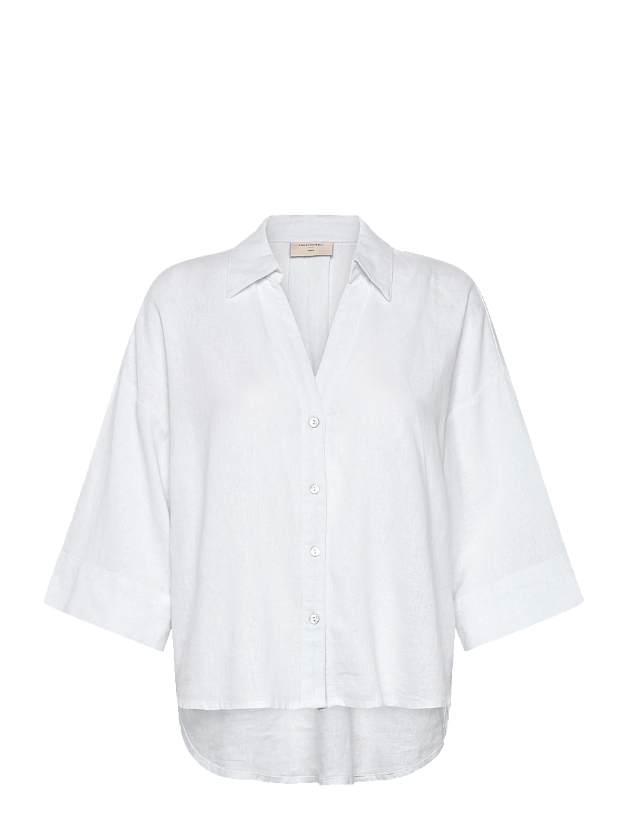 FREE/QUENT - FQLAVA-SHIRT - leinenhemden - brilliant white - 1