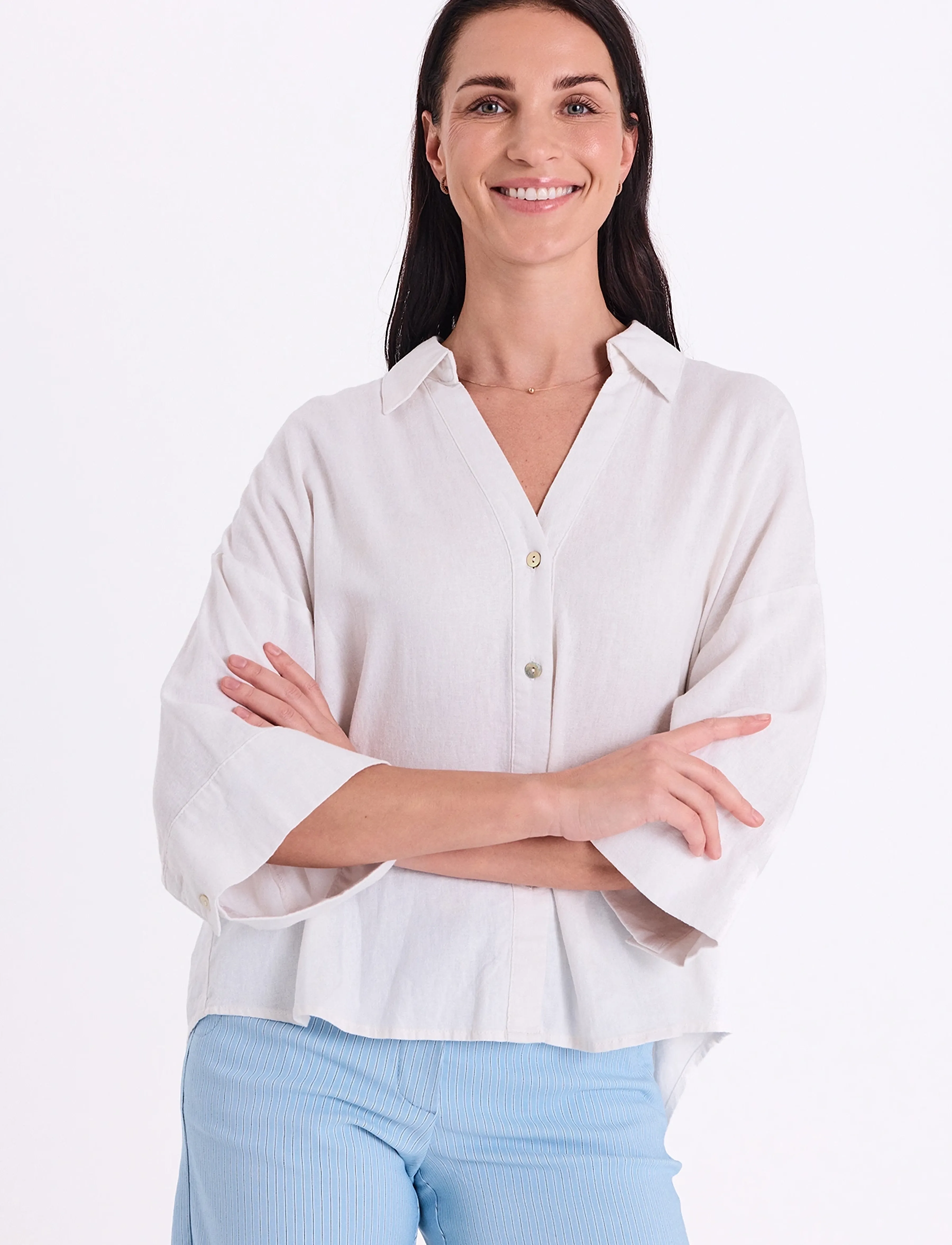 FREE/QUENT FQLAVA-SHIRT - Koszule - BRILLIANT WHITE / white