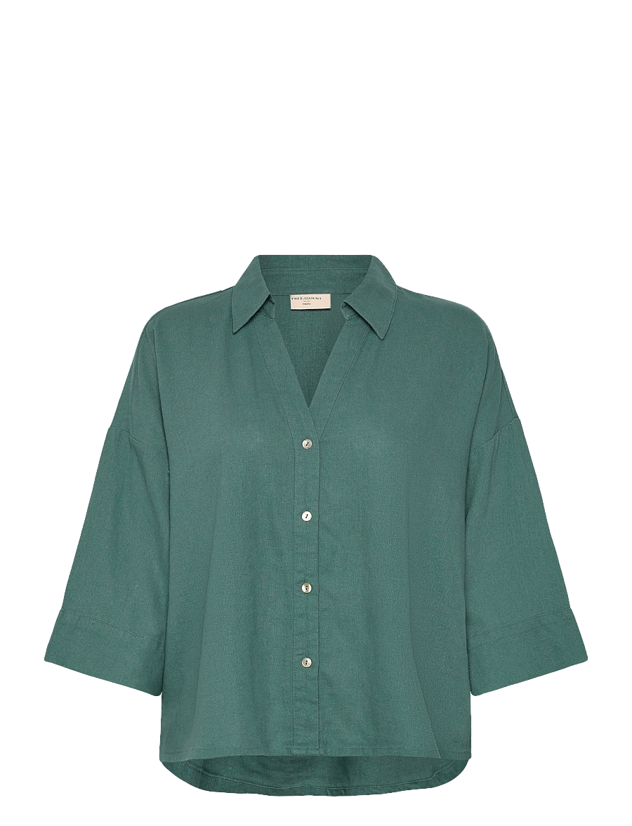 FREE/QUENT - FQLAVA-SHIRT - leinenhemden - dark forest - 1