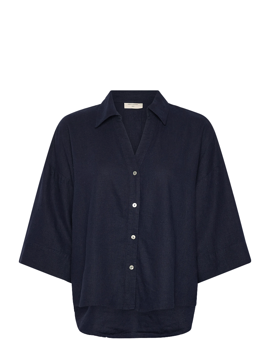 FREE/QUENT - FQLAVA-SHIRT - linen shirts - navy blazer - 1